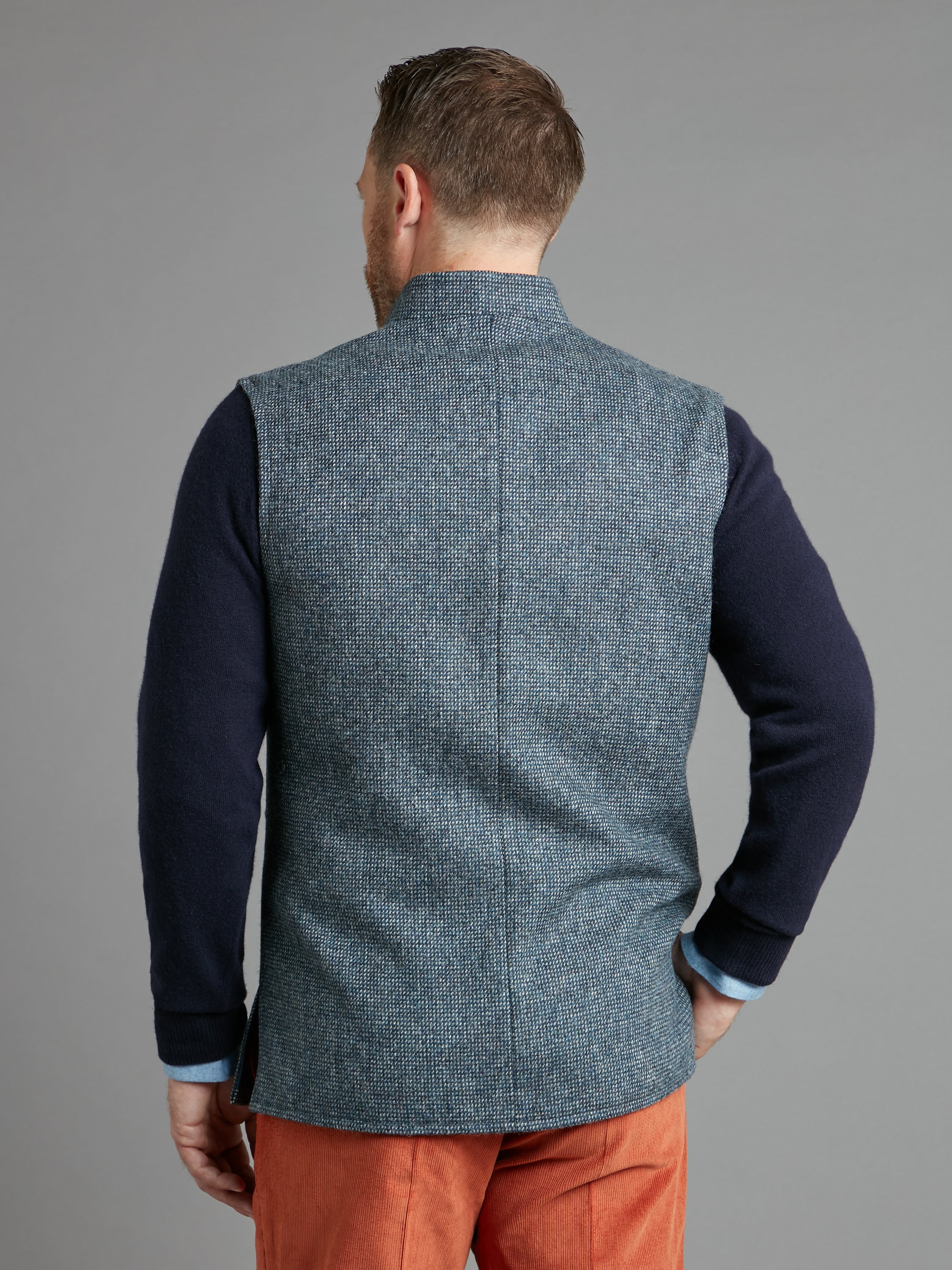 Gilet - Blue Nailhead Tweed