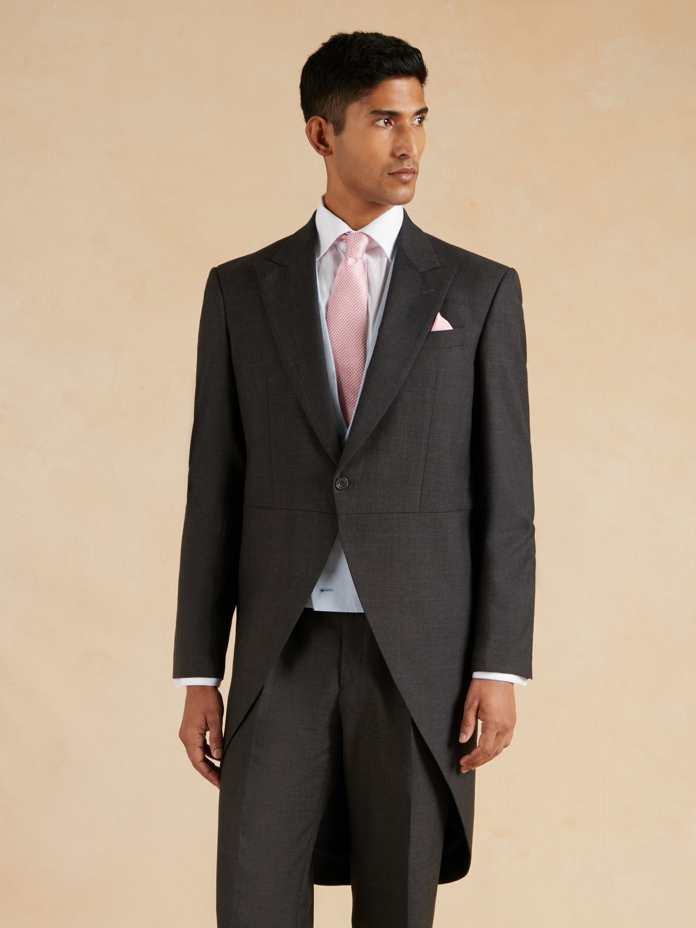 Two Piece Morning Suit - Plain Grey Wool