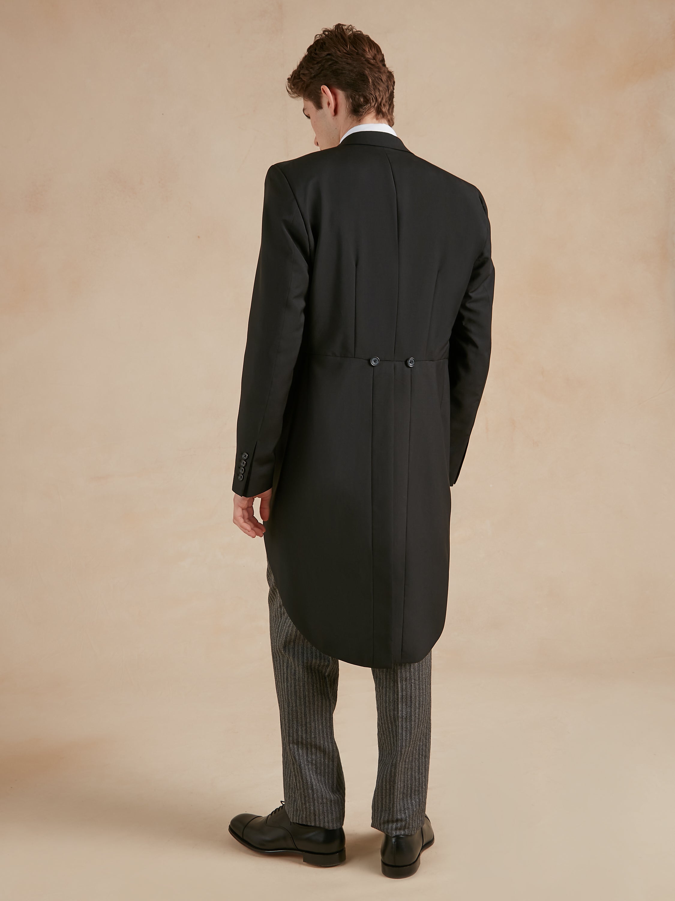 Un-Lined Mohair Morning Coat - Black