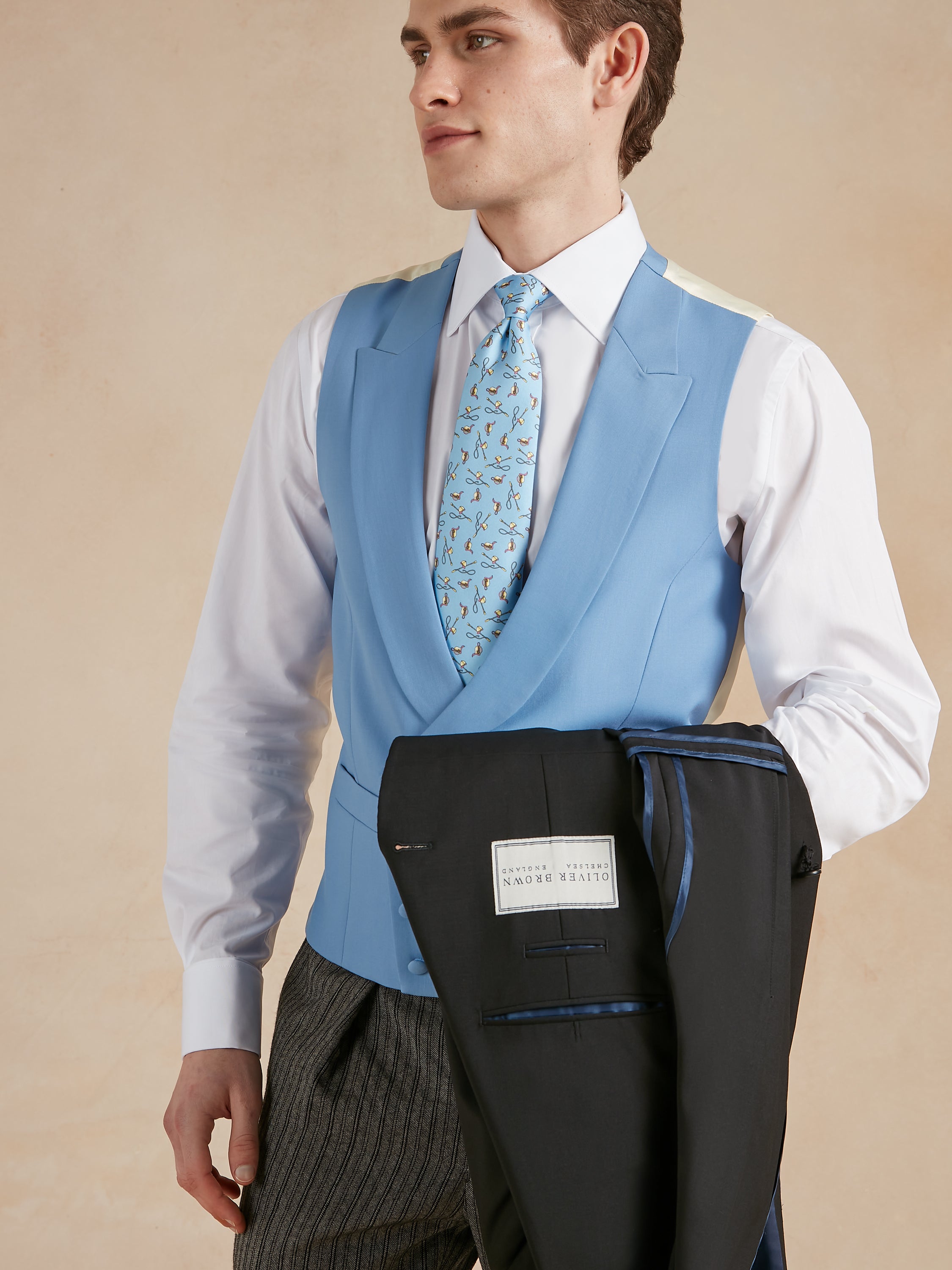 Un-Lined Mohair Morning Coat - Black