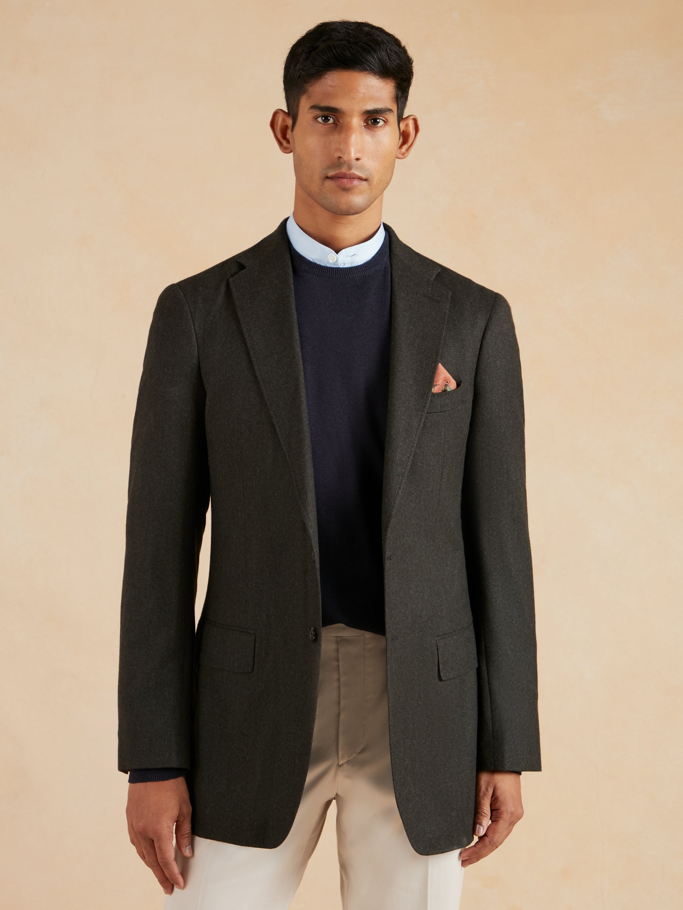 Unstructured Jacket Drago Flannel - Dark Green