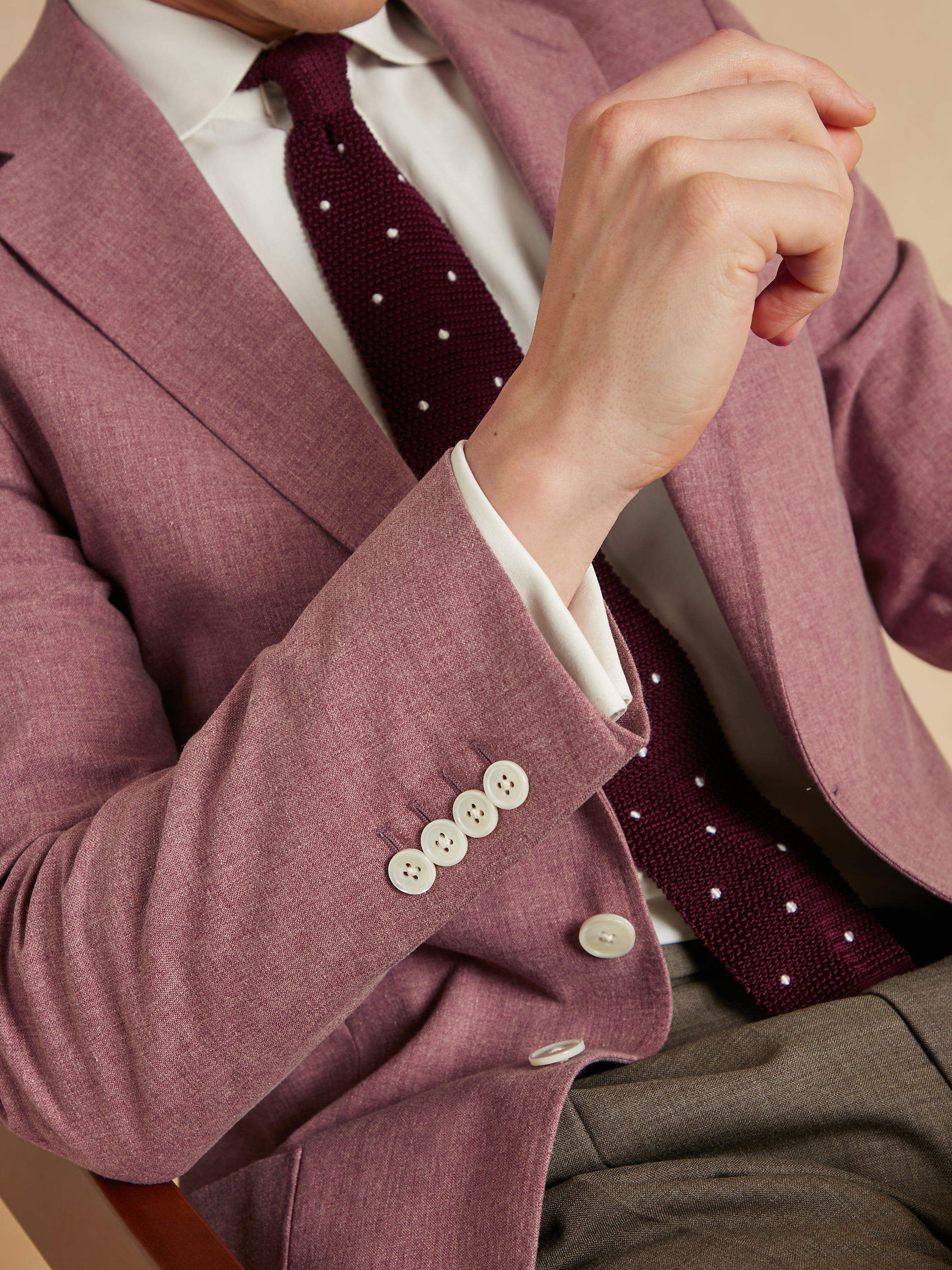 Unstructured Jacket Wool Cotton and Silk - Pink