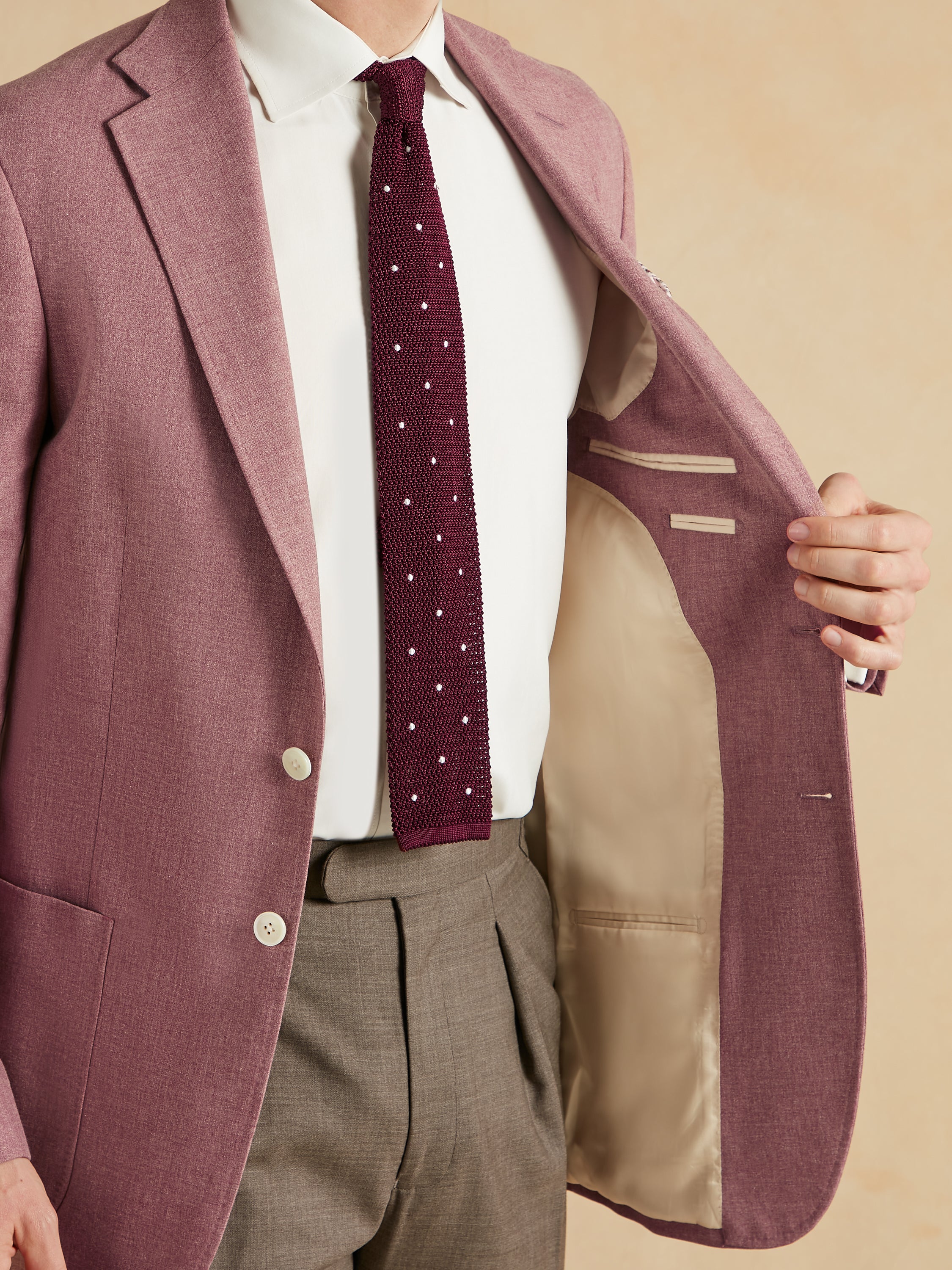 Unstructured Jacket Wool Cotton and Silk - Pink