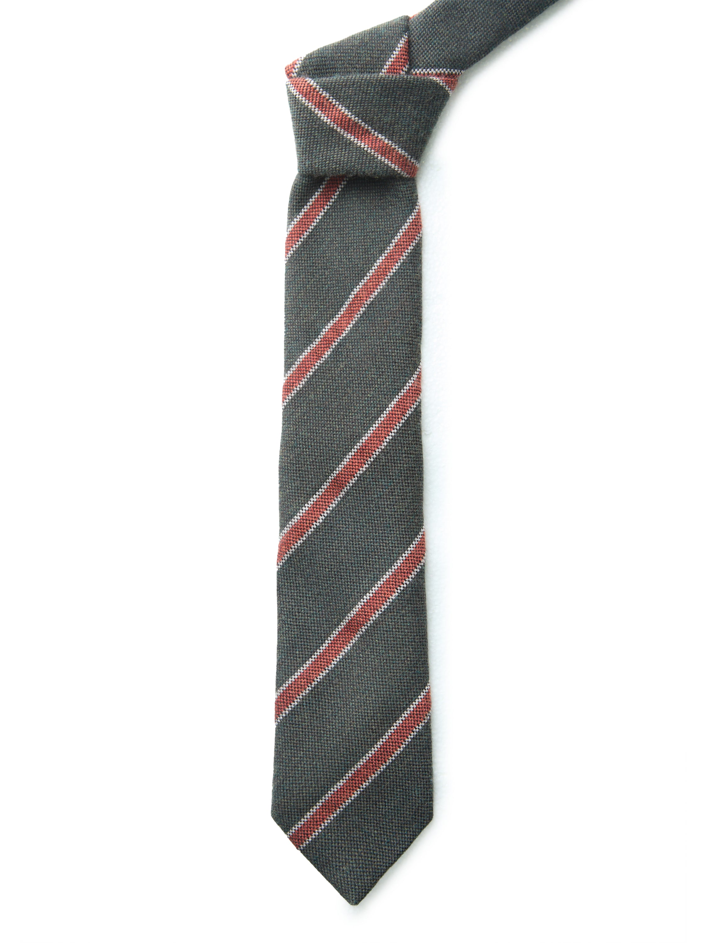 Wool Striped Tie - Green