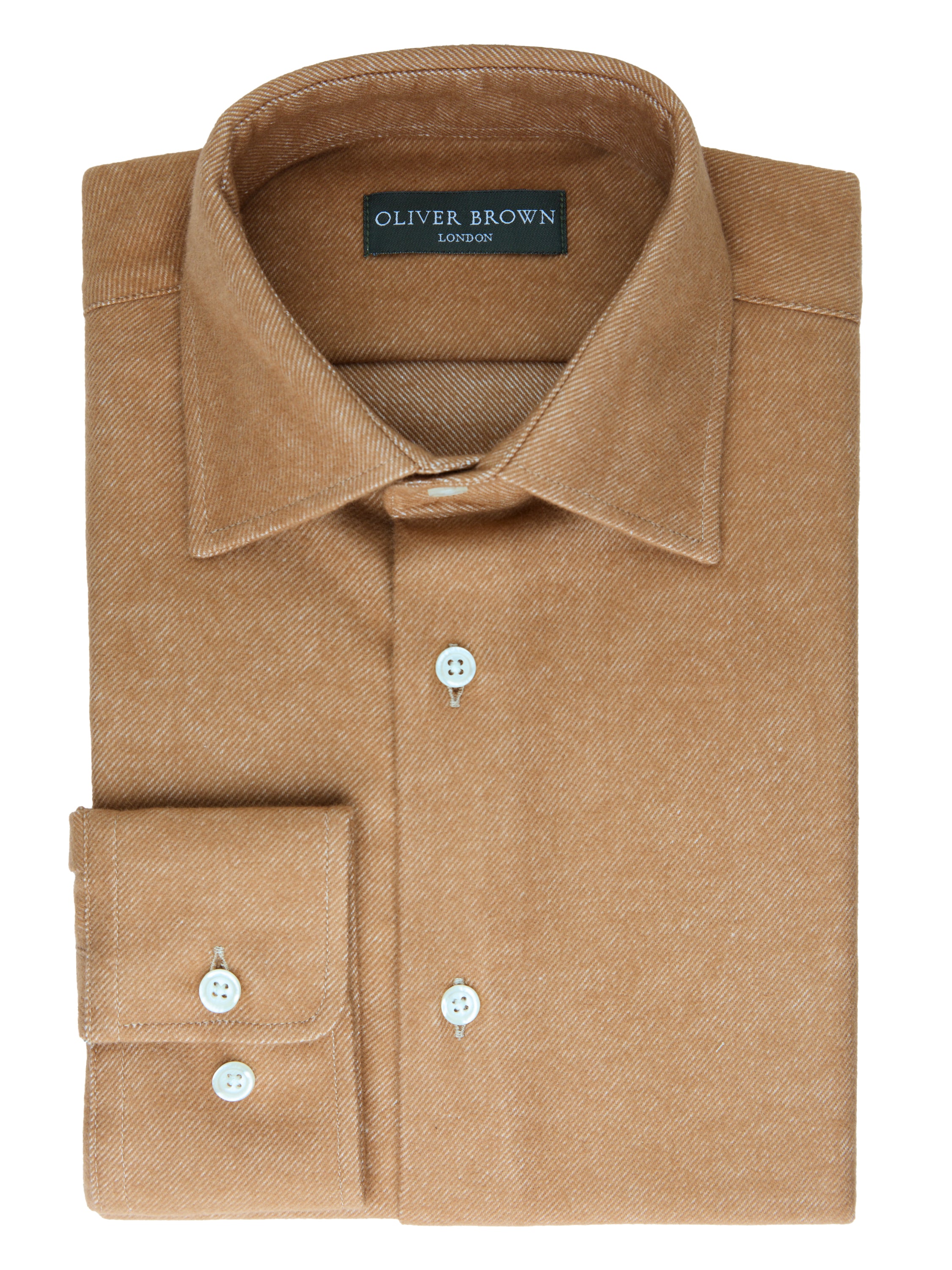 Regular Fit Brushed Cotton Shirt - Rust