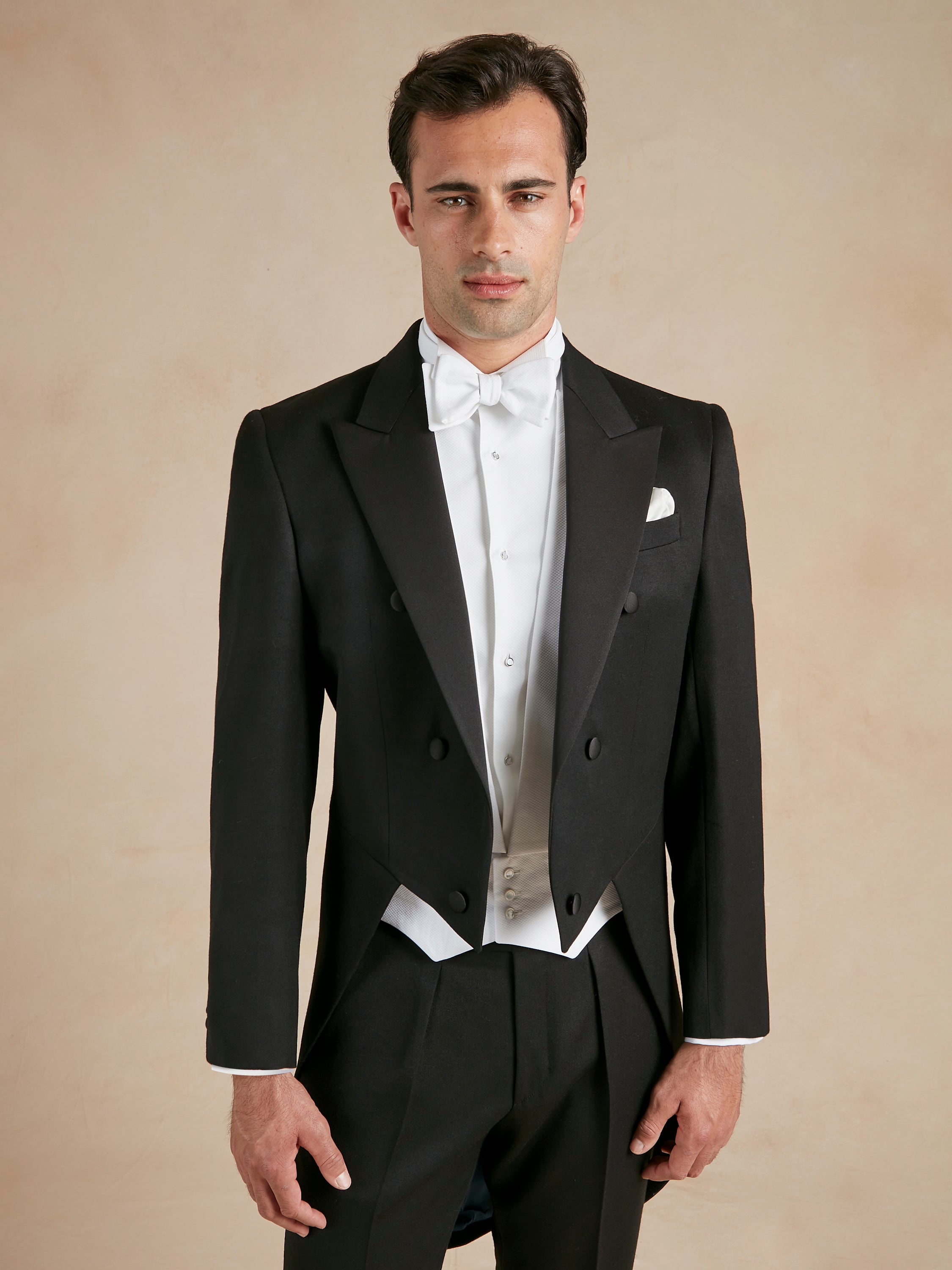 White Tie Suit Hire - Tailcoat, Trousers, Waistcoat, Shirt & Bow Tie