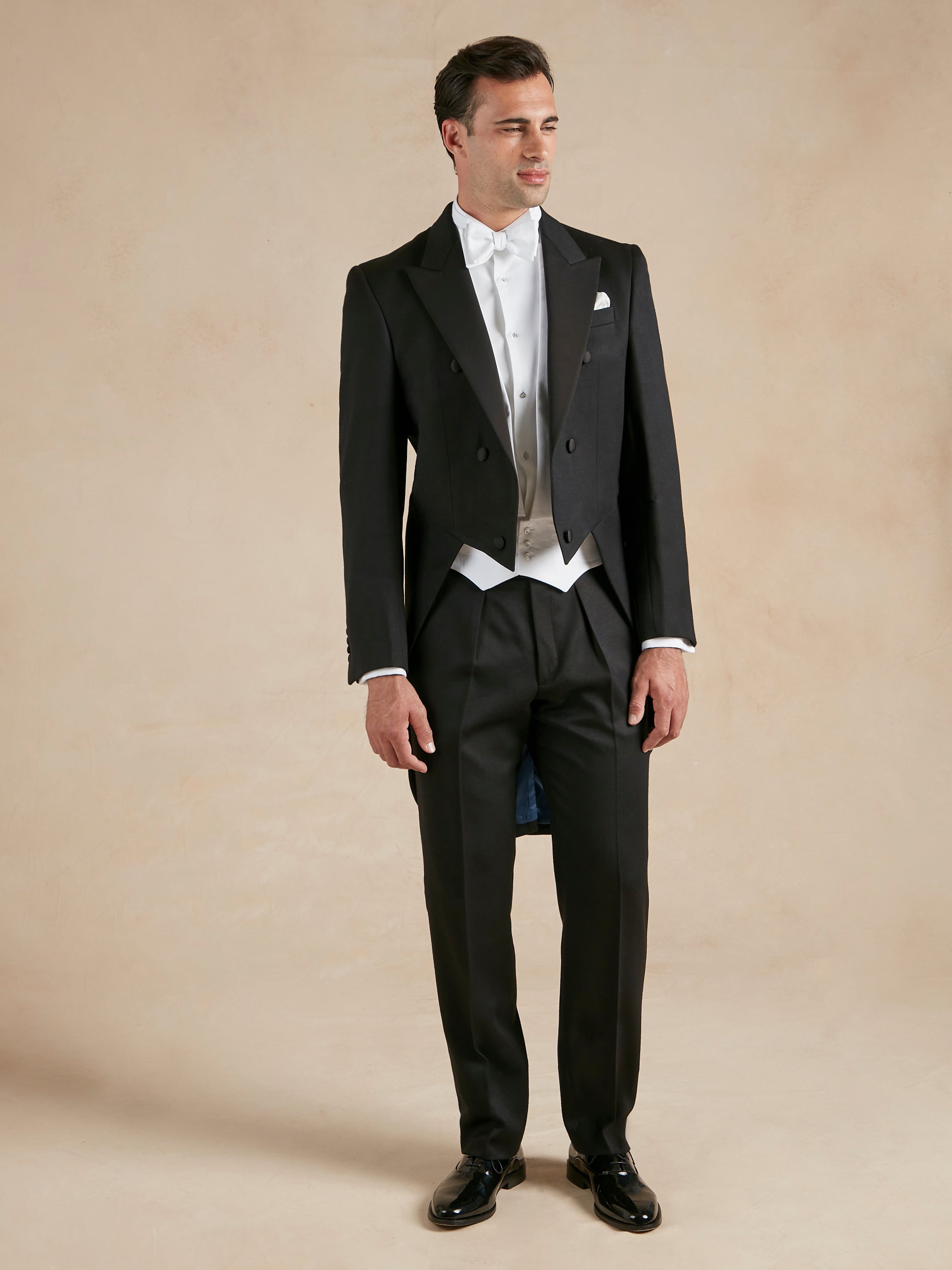 White Tie Suit Hire - Tailcoat, Trousers, Waistcoat, Shirt & Bow Tie