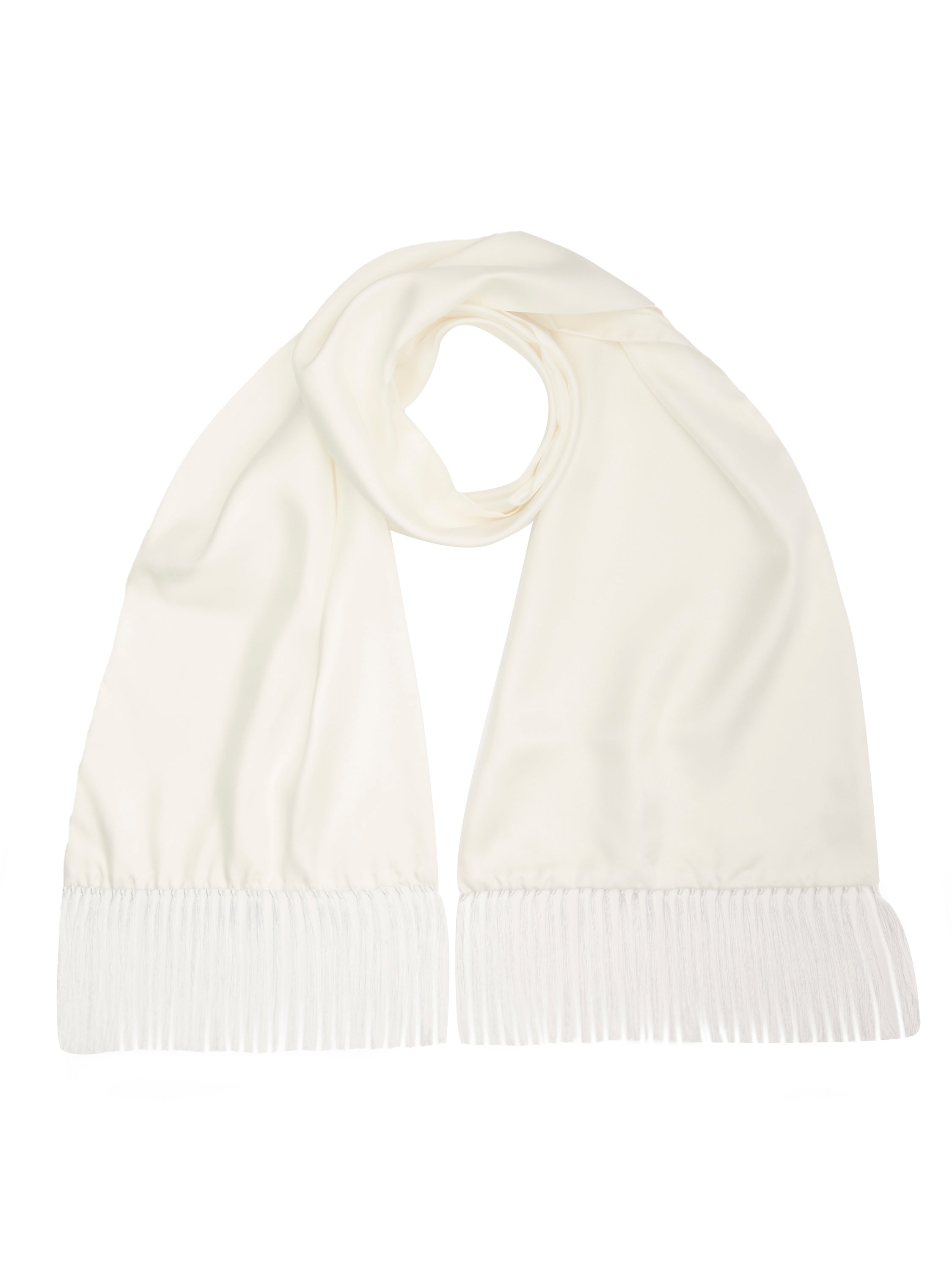 Silk Evening Scarf - White
