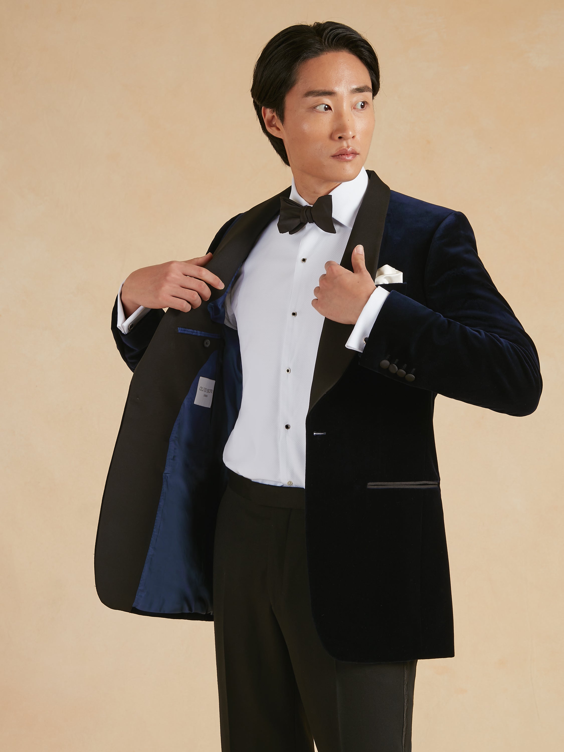 Whittaker Smoking Jacket - Navy Velvet