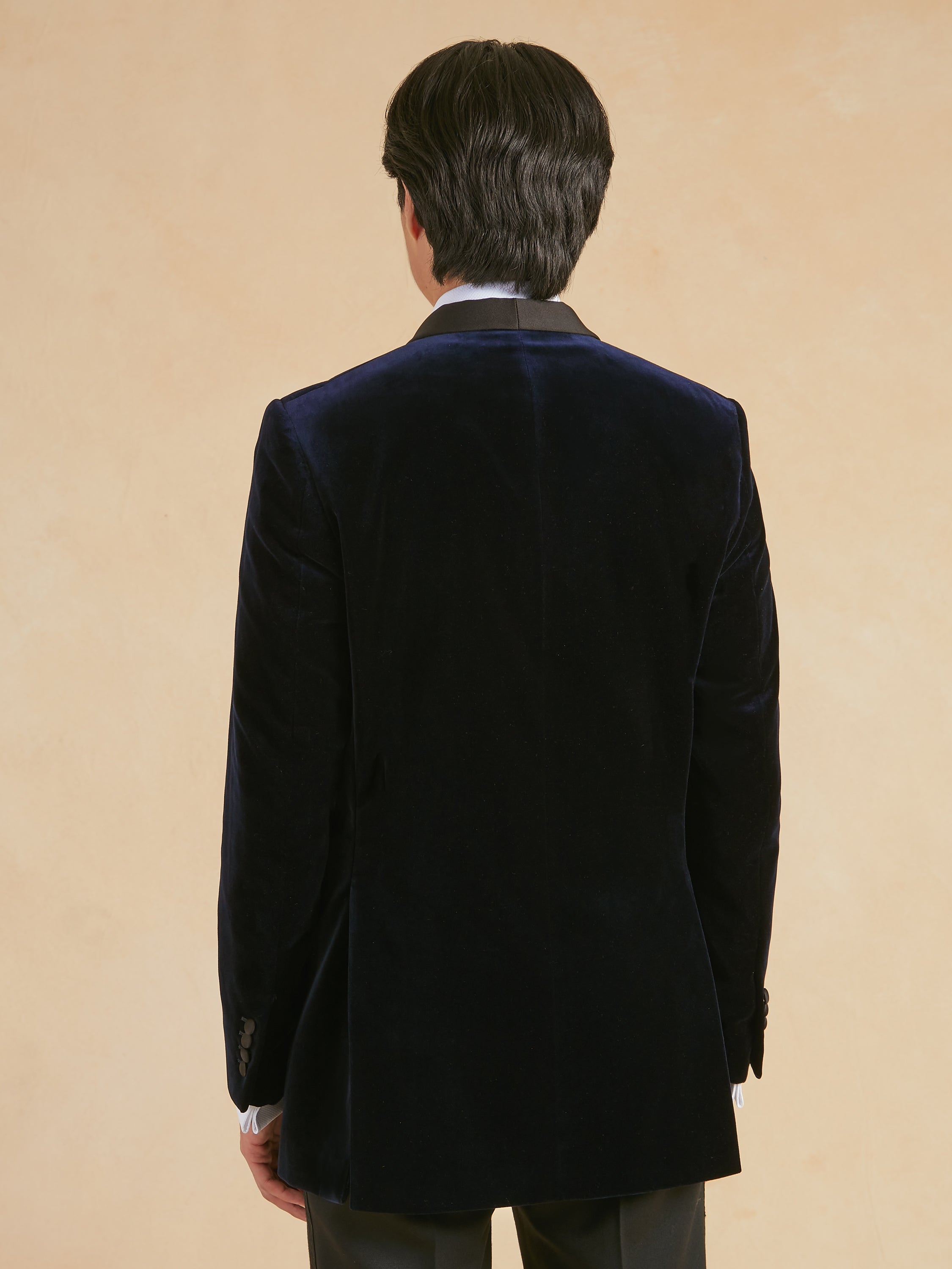 Whittaker Smoking Jacket - Navy Velvet