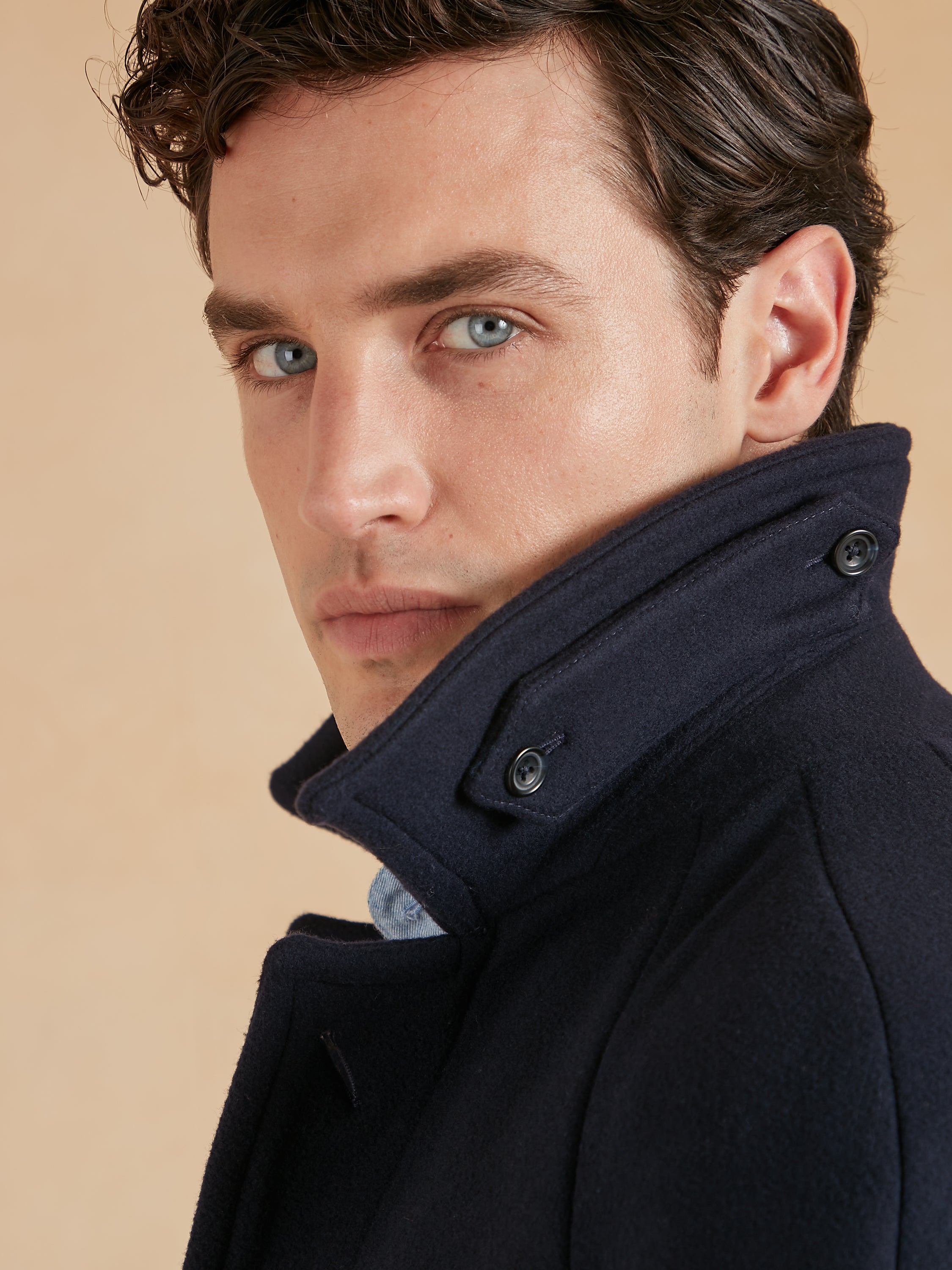 Balmacaan Overcoat - Navy Piacensa Double Faced Wool