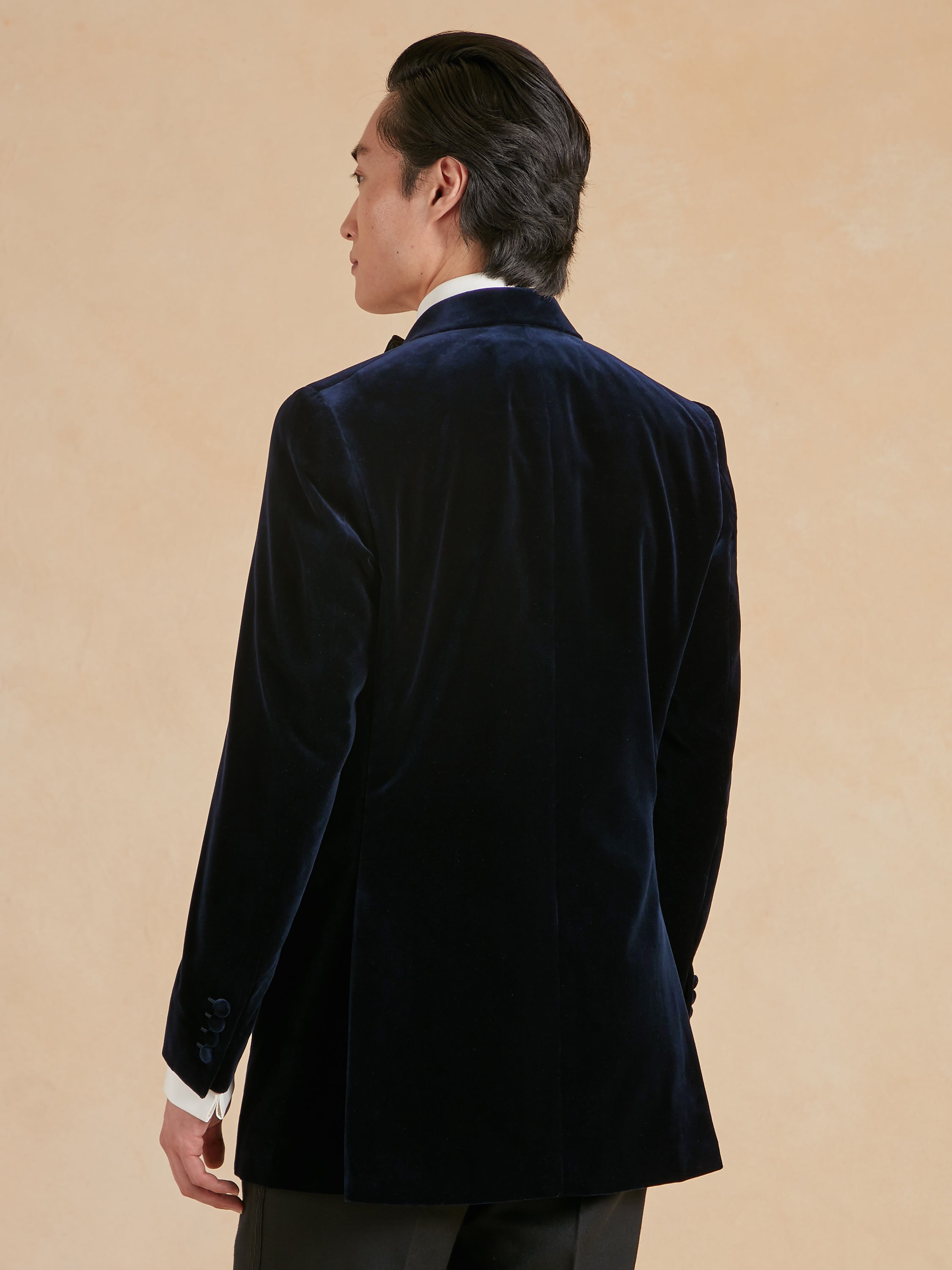 Cadogan Smoking Jacket - Navy Velvet