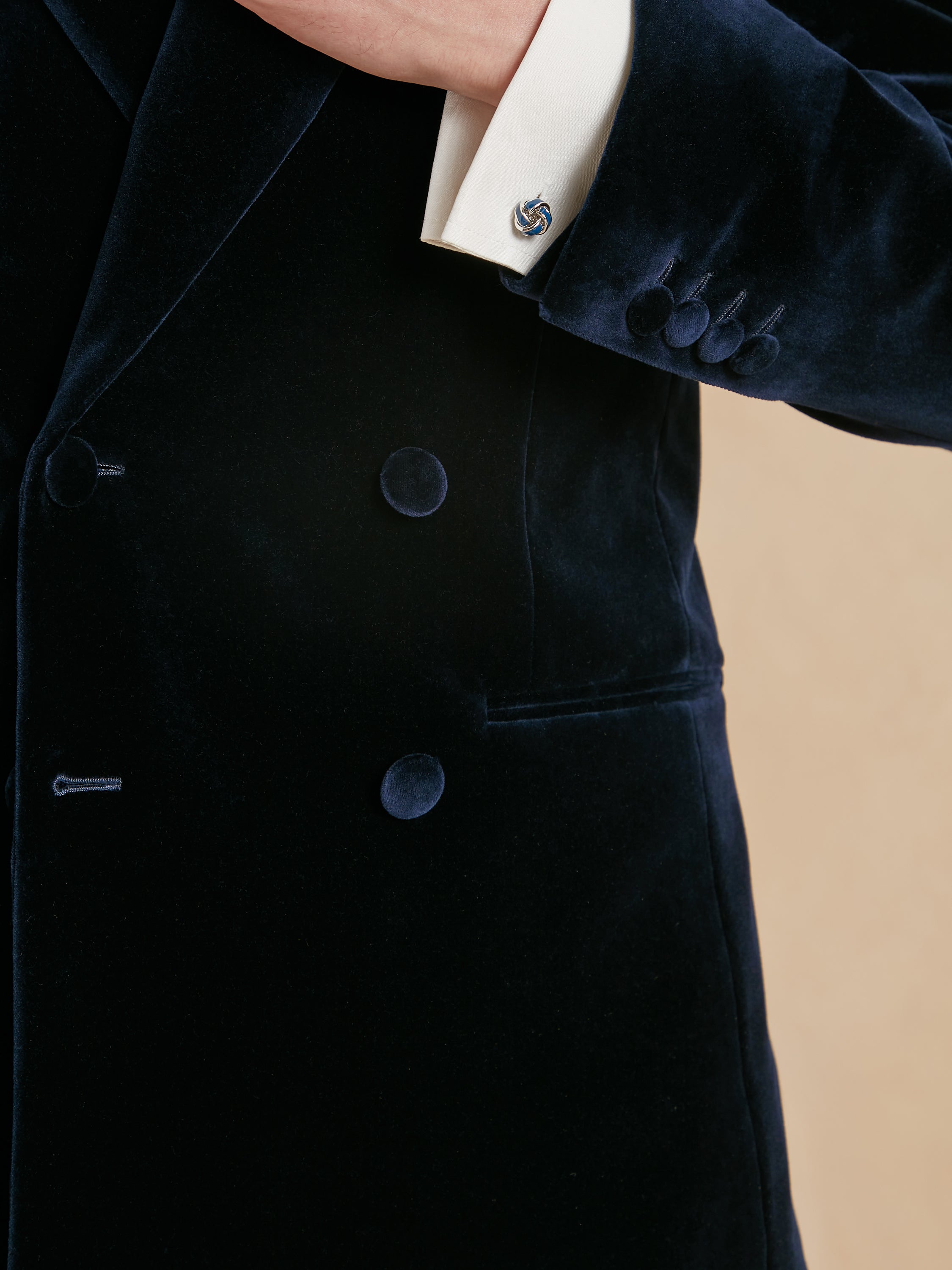 Cadogan Smoking Jacket - Navy Velvet