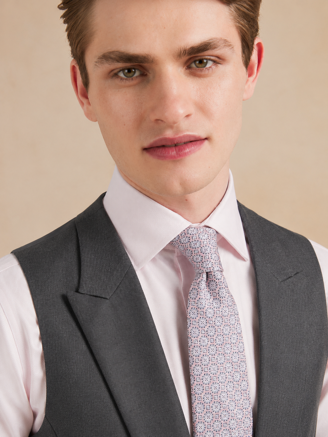 Double Breasted Waistcoat - Plain Grey Wool