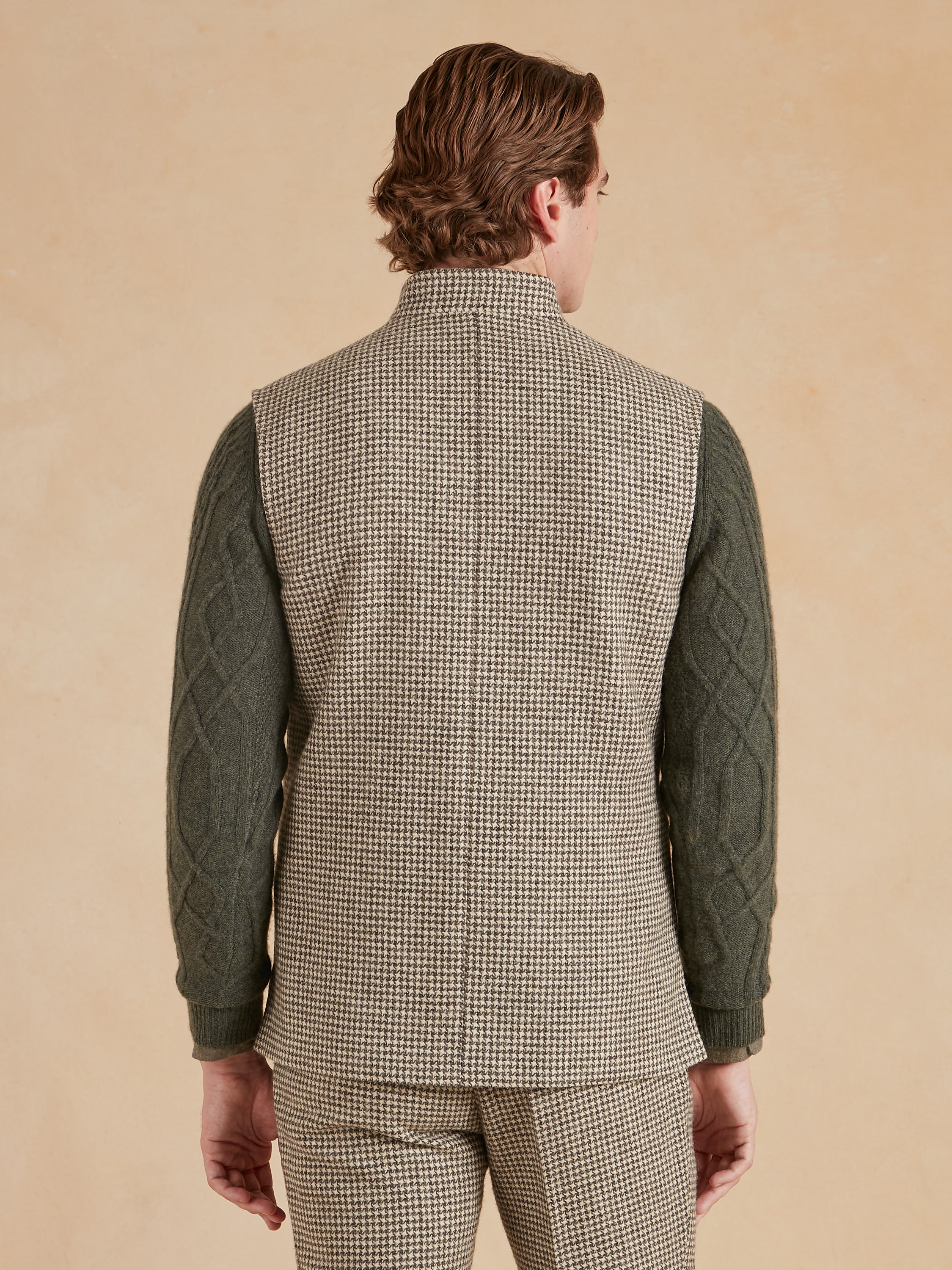 Gilet Tweed Dogtooth Tweed - Undyed Wool