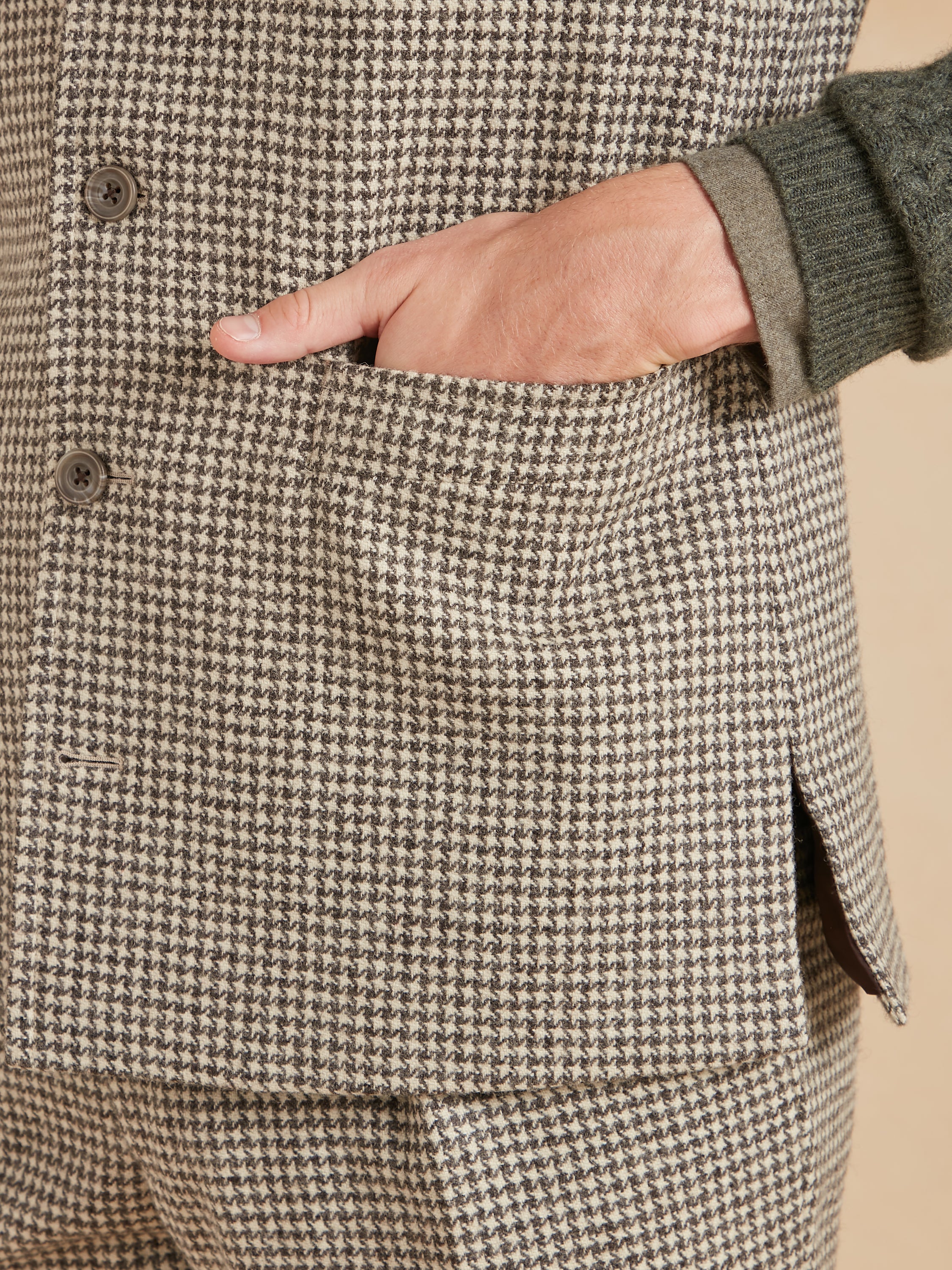 Gilet Tweed Dogtooth Tweed - Undyed Wool