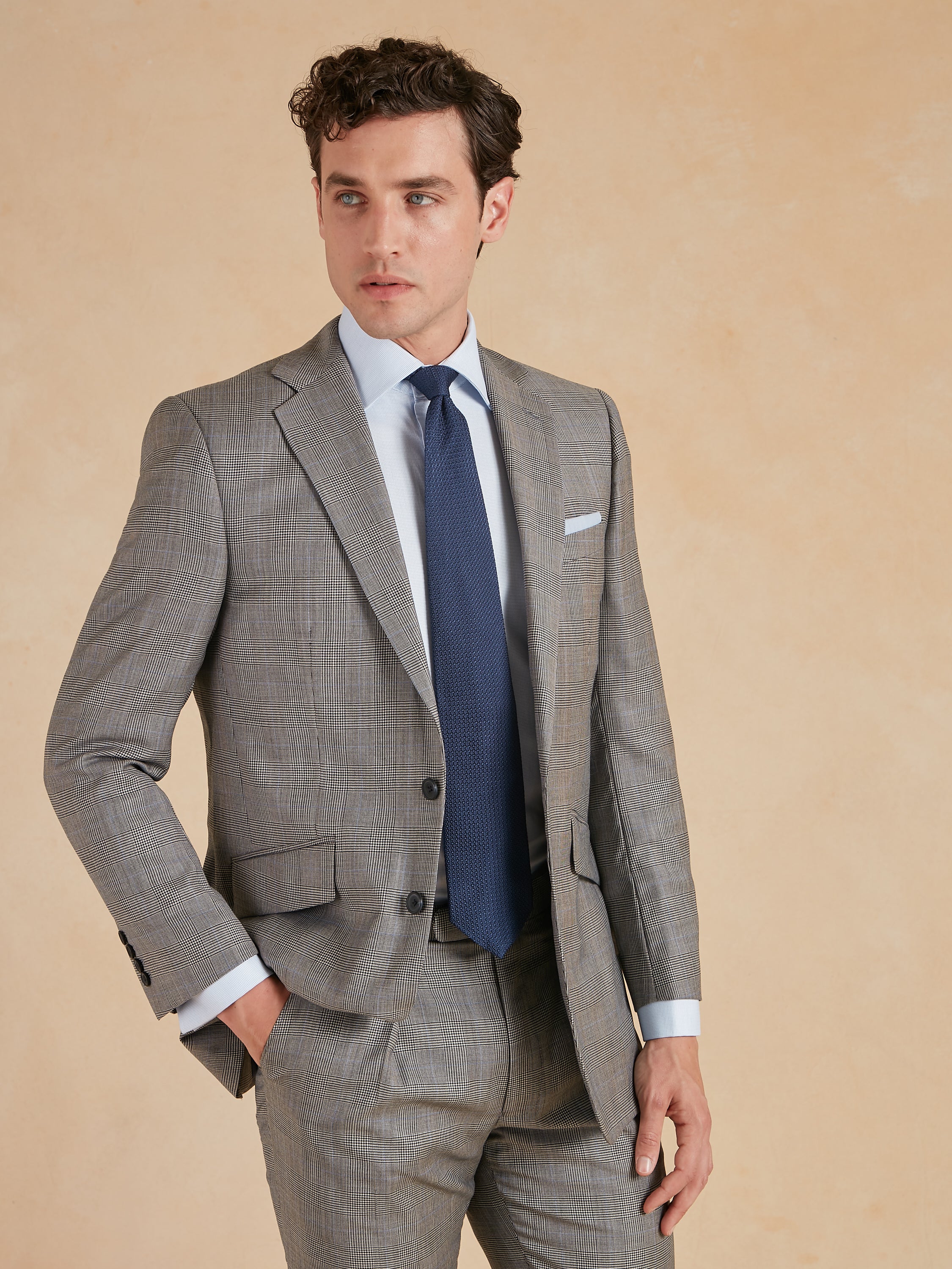 Eaton Classic Fit Suit - Prince of Wales Check Wool