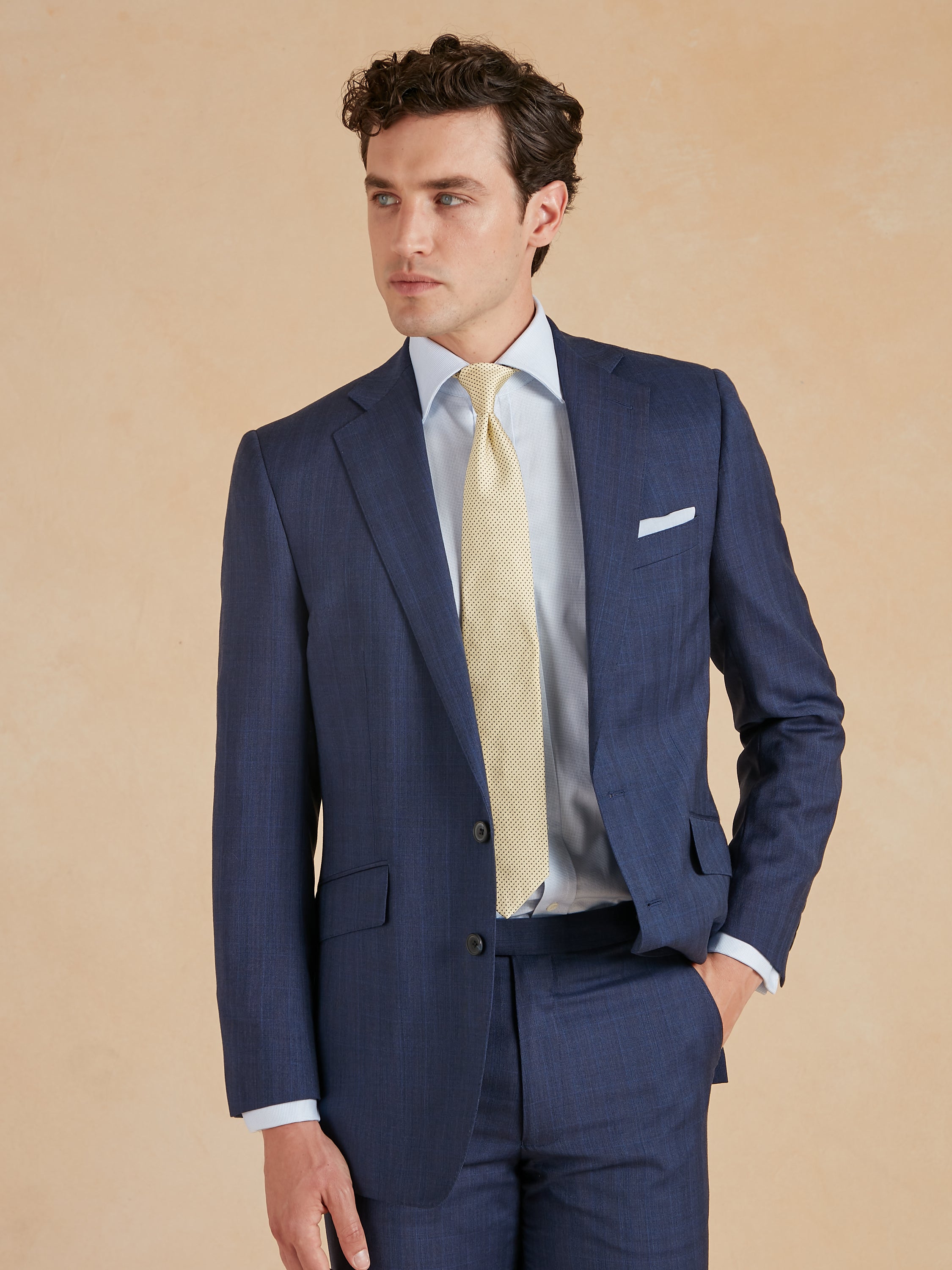Eaton Classic Fit Suit - Navy Soft Check
