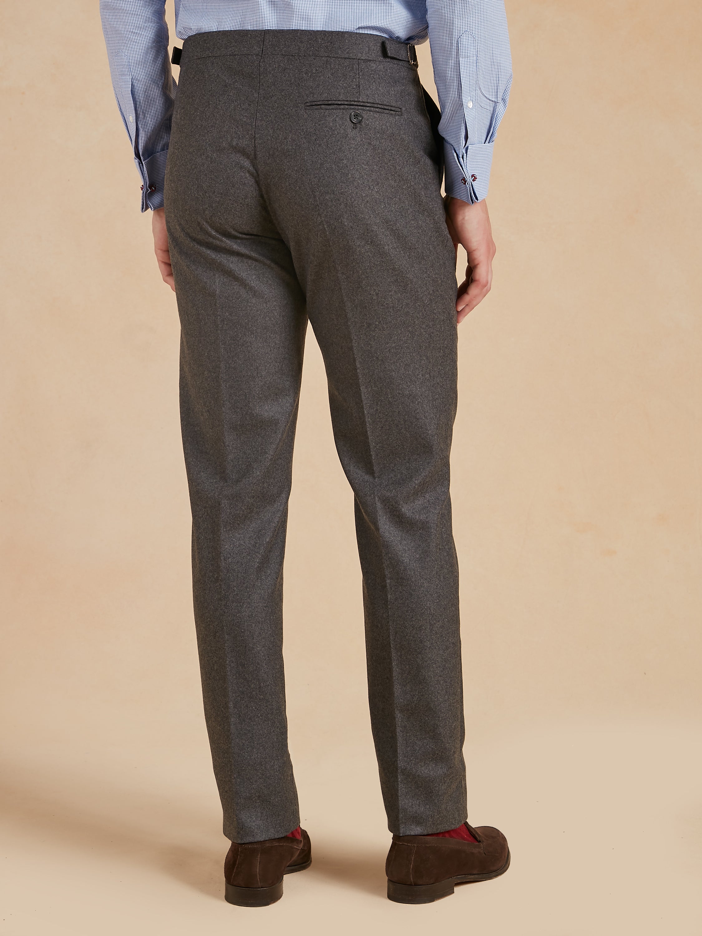 Flat Front Trousers - Grey Drago Flannel