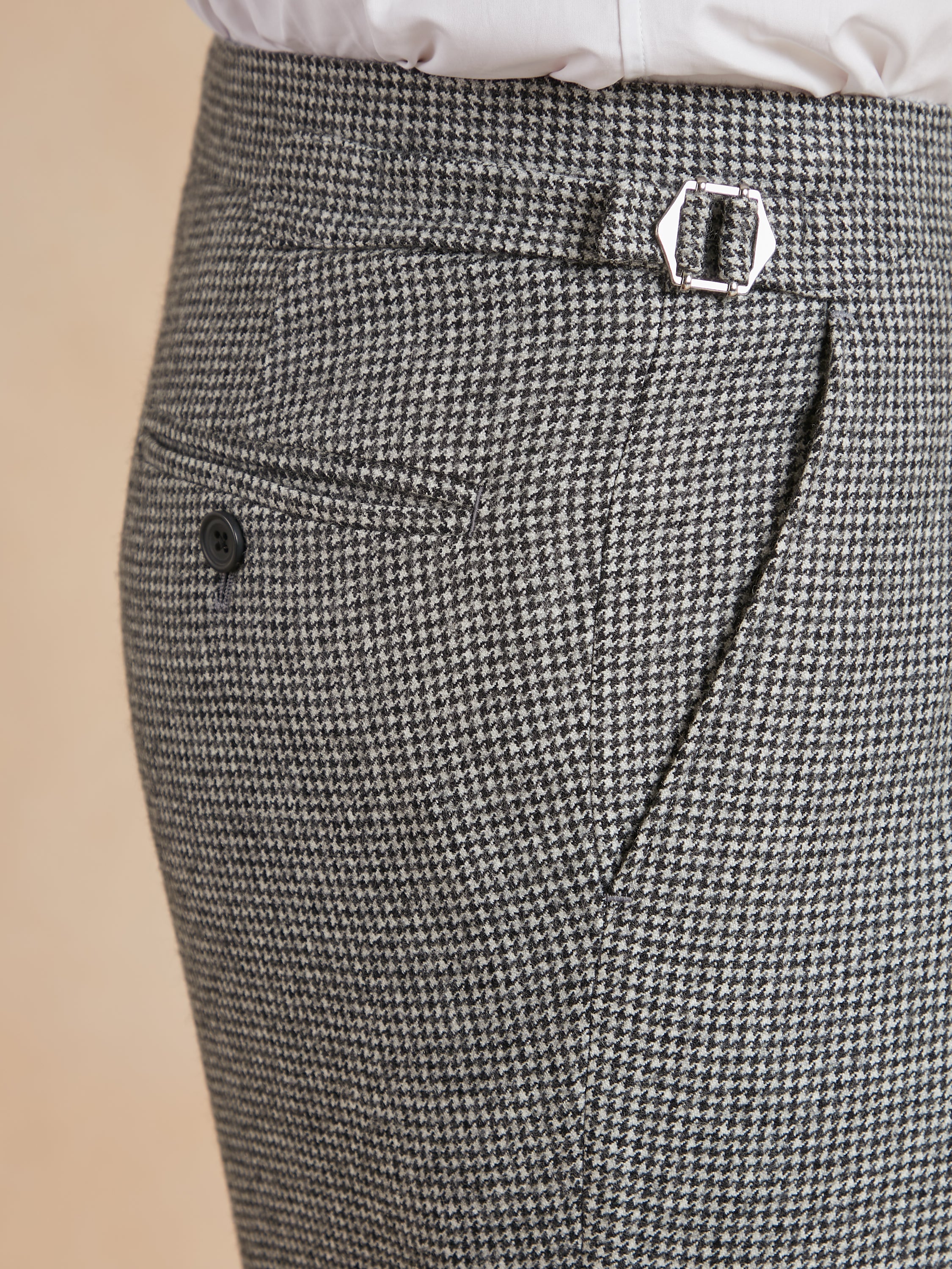 Pleated Trousers - Houndstooth Flannel