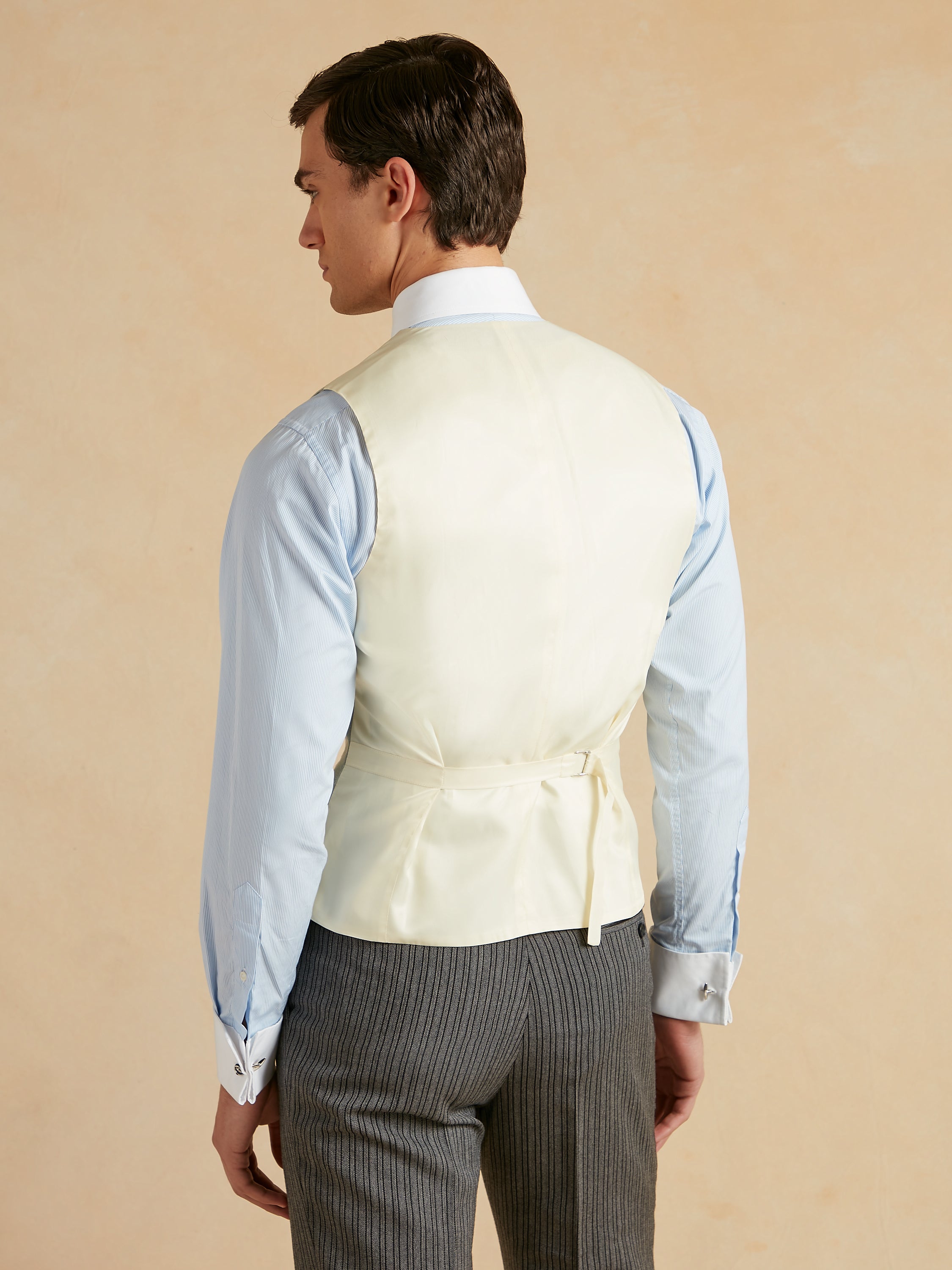 Tropical Wool, Silk and Linen Double Breasted Waistcoat - Light Sage