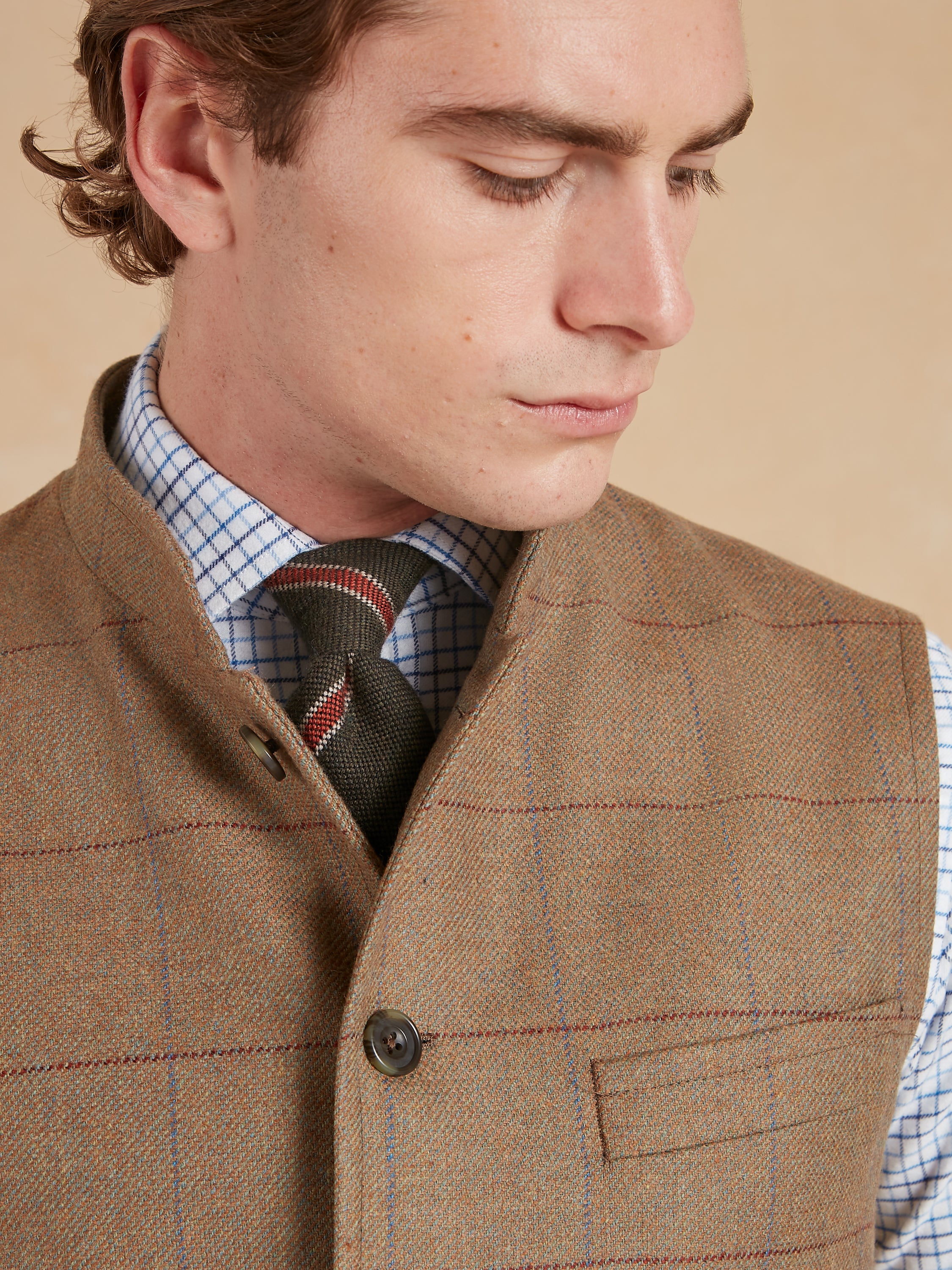 Tweed Gilet - Autumn Bracken Check