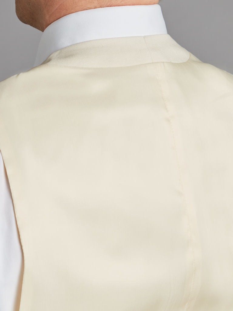 Double Breasted Wool Waistcoat - Cream