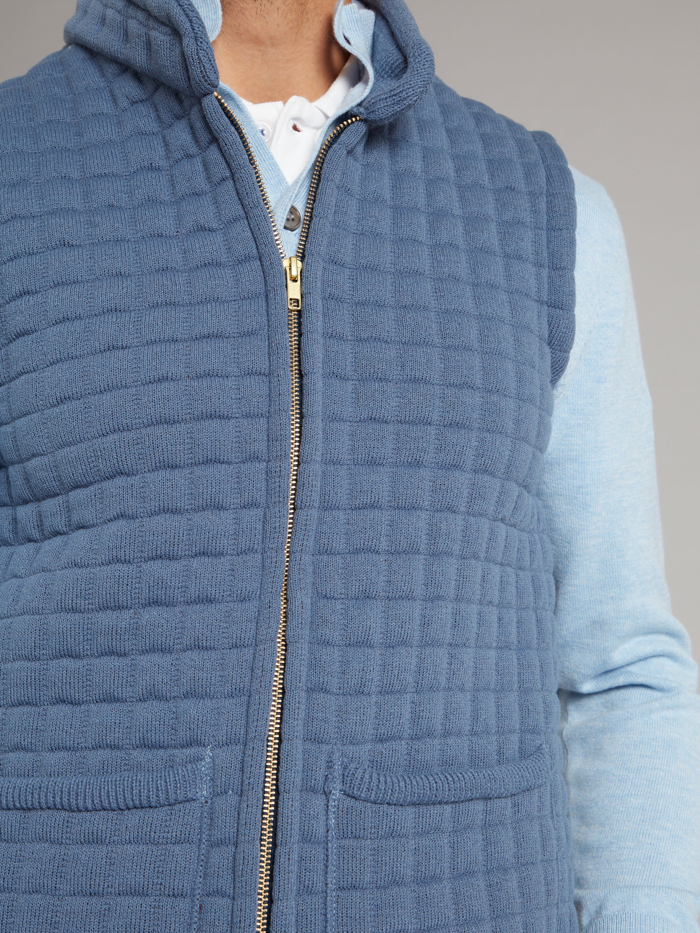 Quilted Thermatex Gilet - Denim