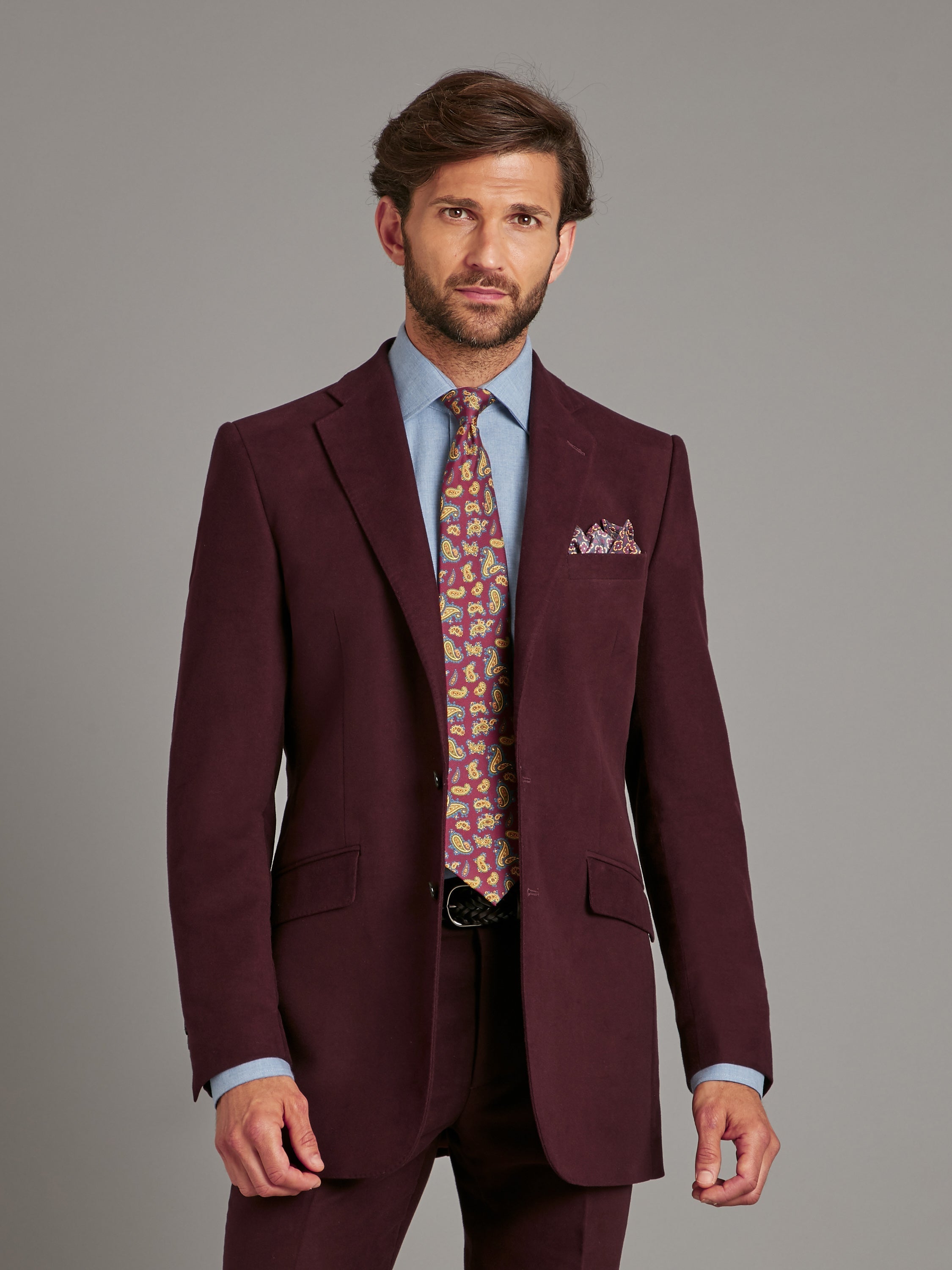 Luxury Eaton Jacket - Wine Moleskin