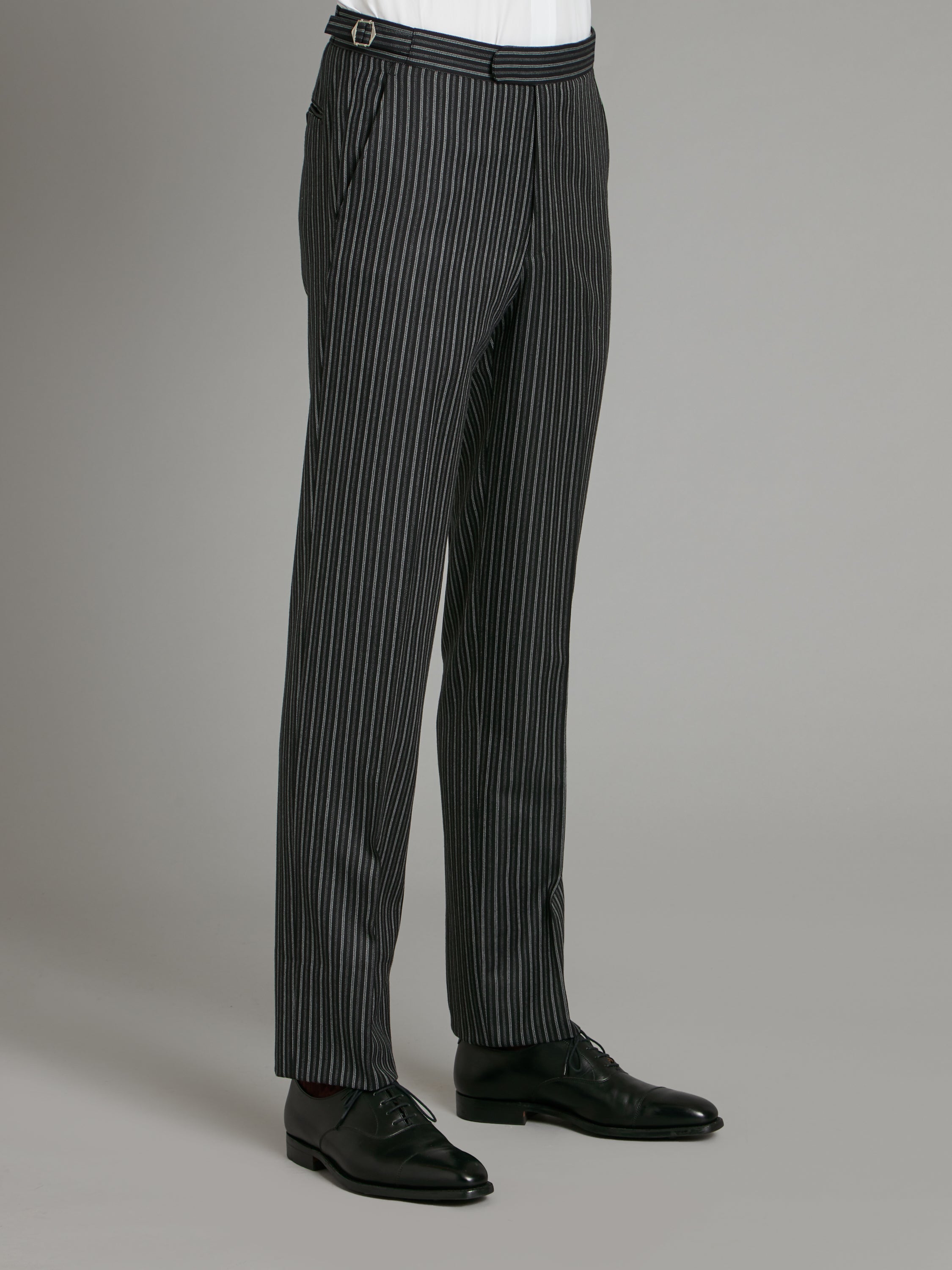 Flat Front Morning Trousers - Classic Striped