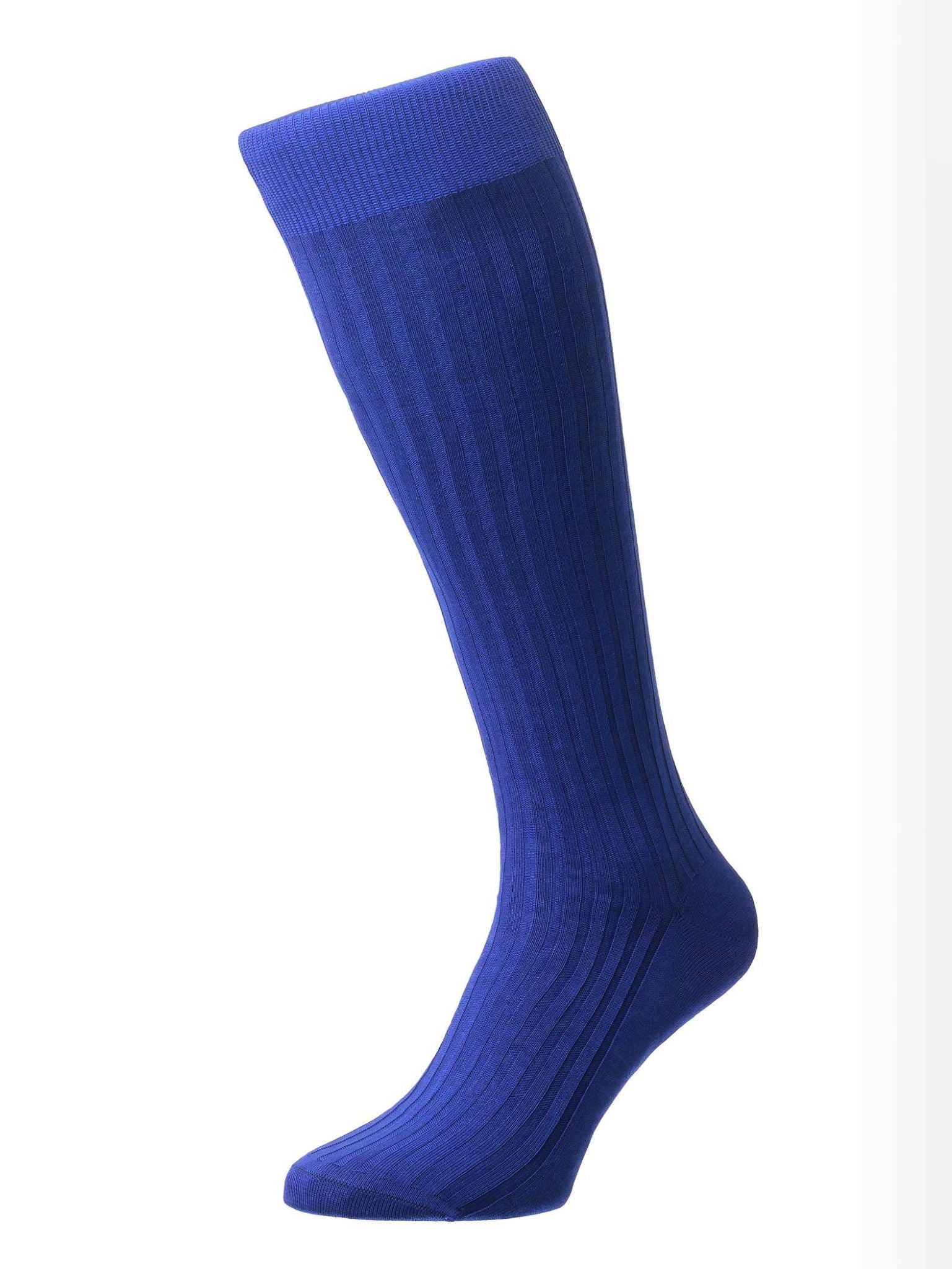 Long Pantherella Cotton Socks - Royal Blue