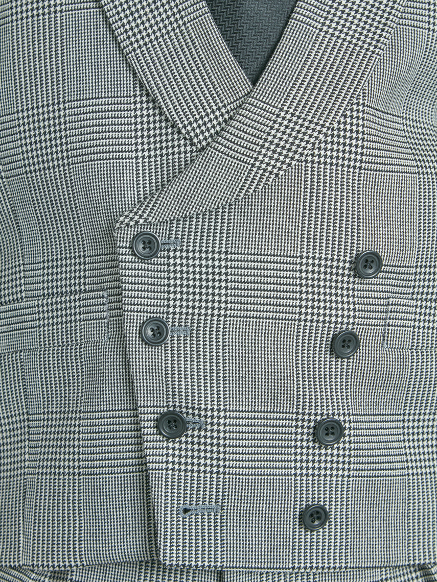 Double Breasted Wool Waistcoat - Prince of Wales