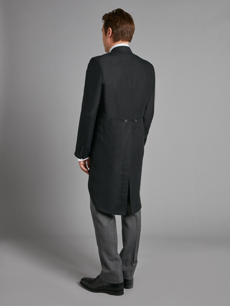 Unlined Morning Coat - Black Linen