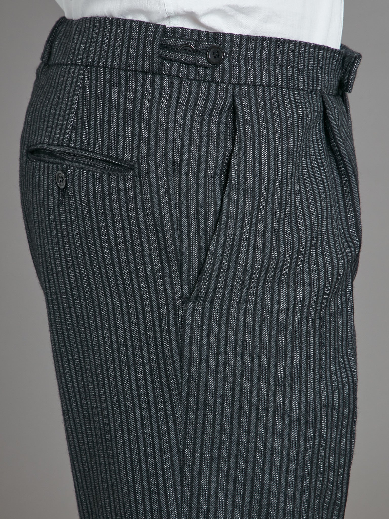 Pleated Morning Trousers - Dark Classic Stripe