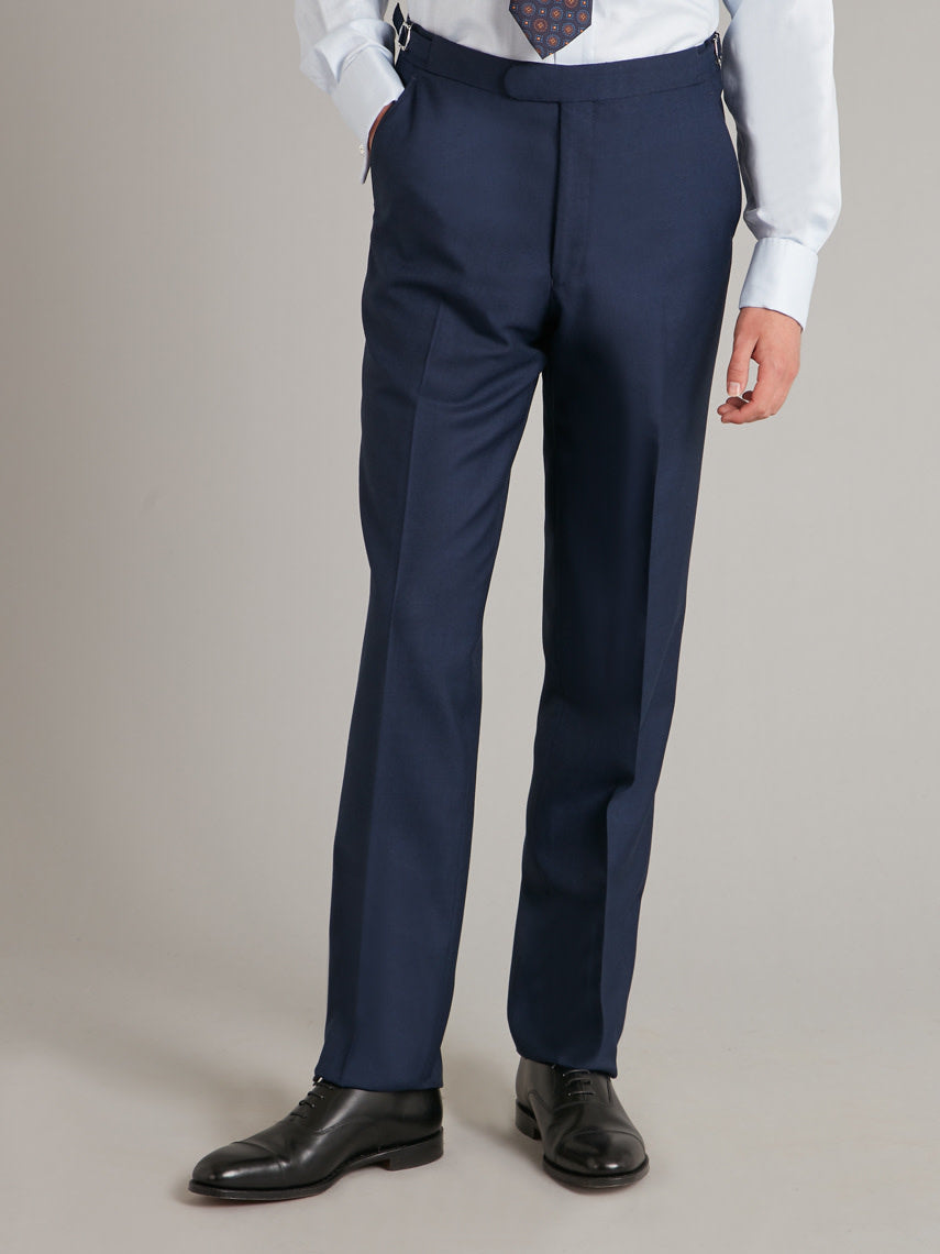 Pleated Suit Trousers - Pick and Pick Rich Blue