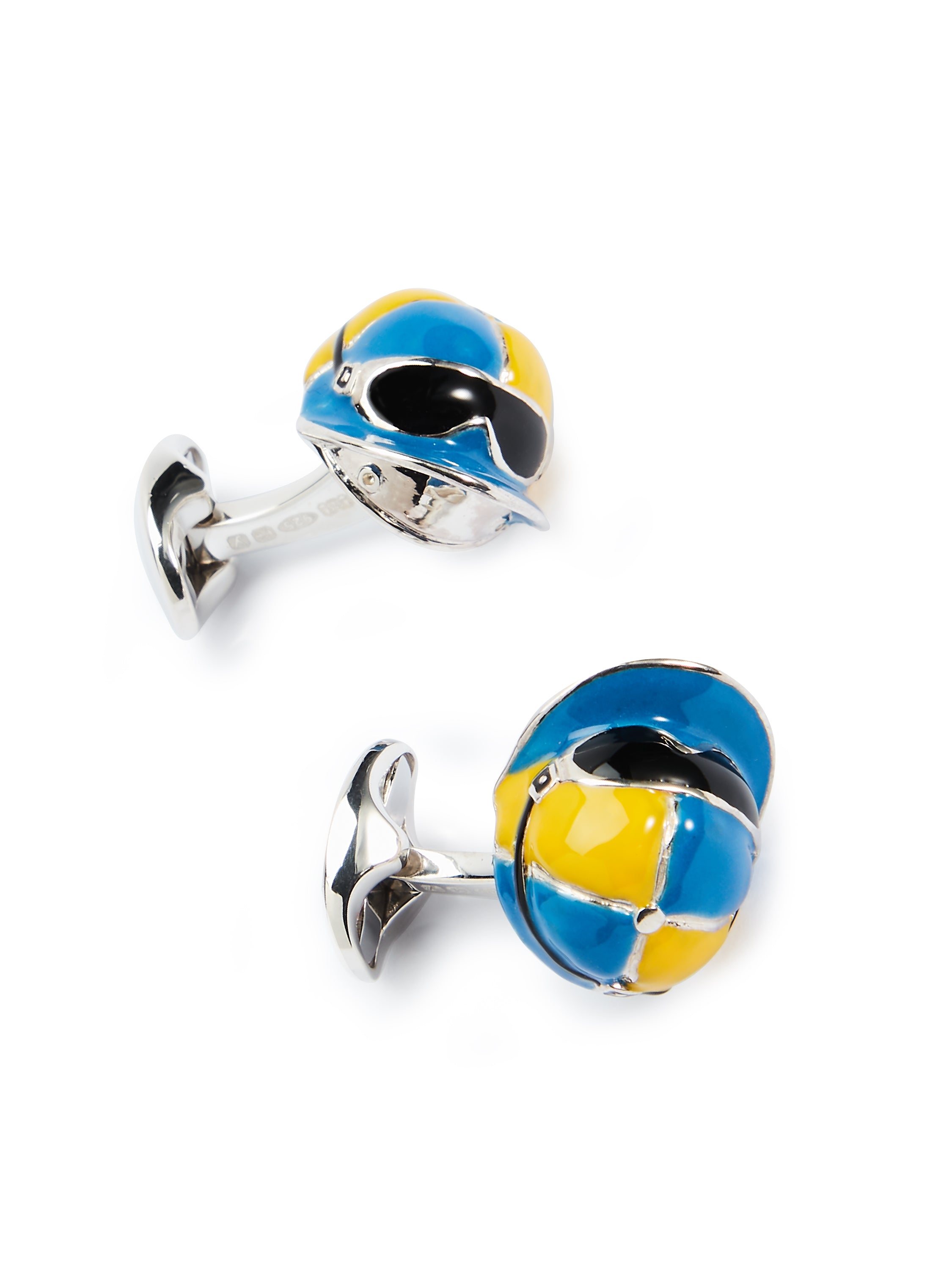 Jockey Cap Cufflink - Yellow & Blue