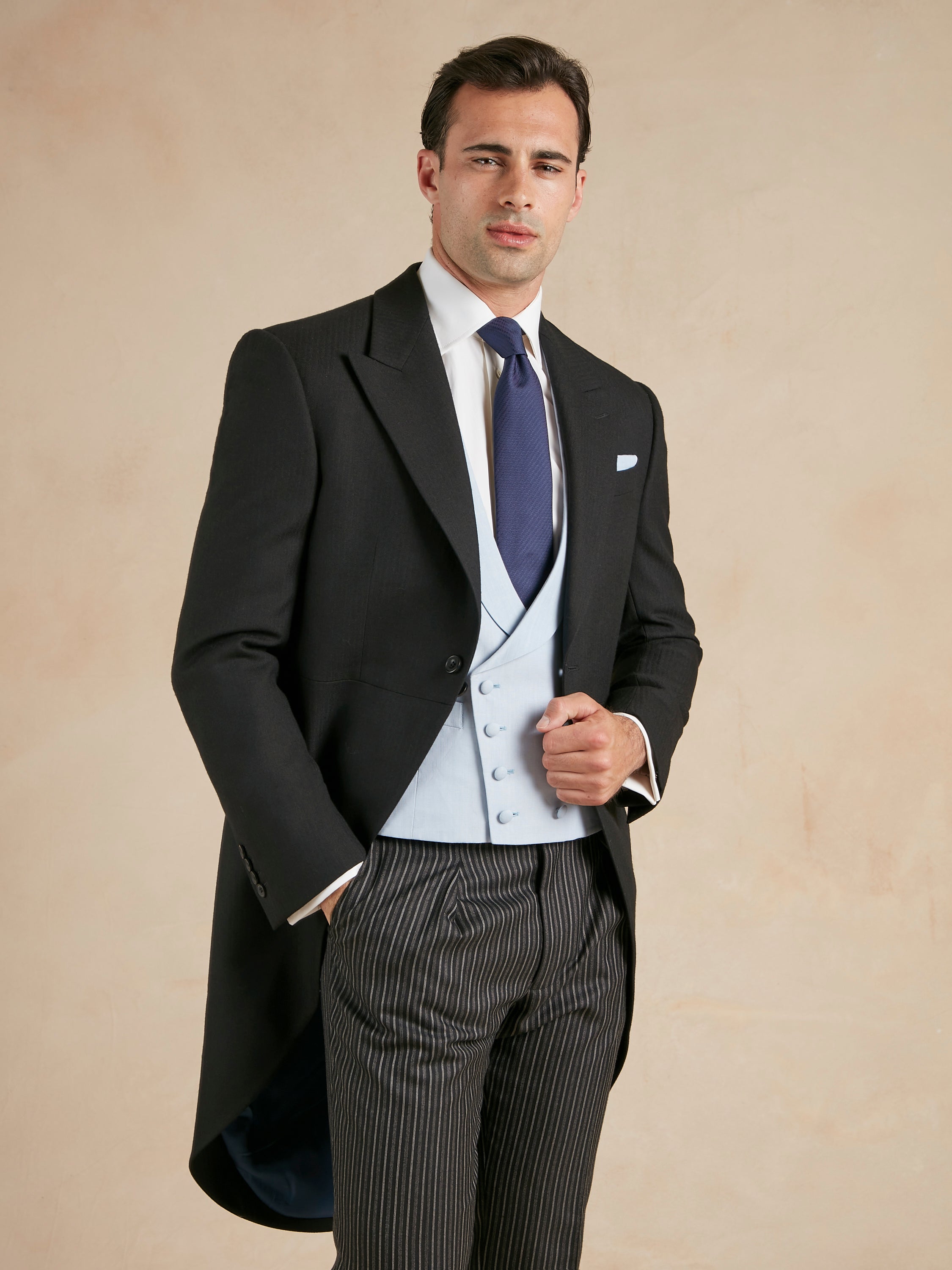 Morning Suit Hire for Royal Ascot - Morning Coat, Trousers, Double Breasted Waistcoat & Top Hat