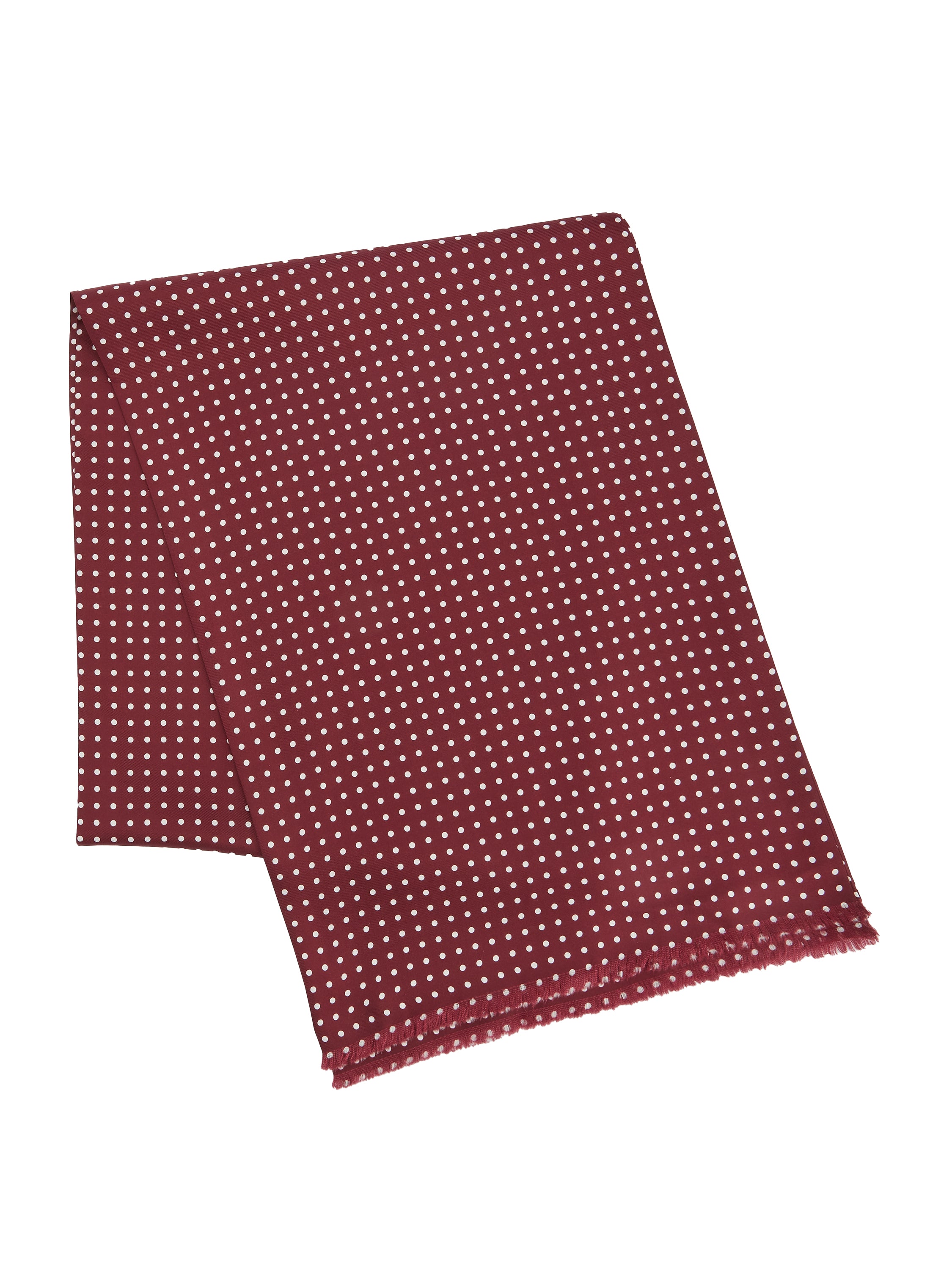 Italian Silk Tube Scarf, Polka Dot - Wine/White