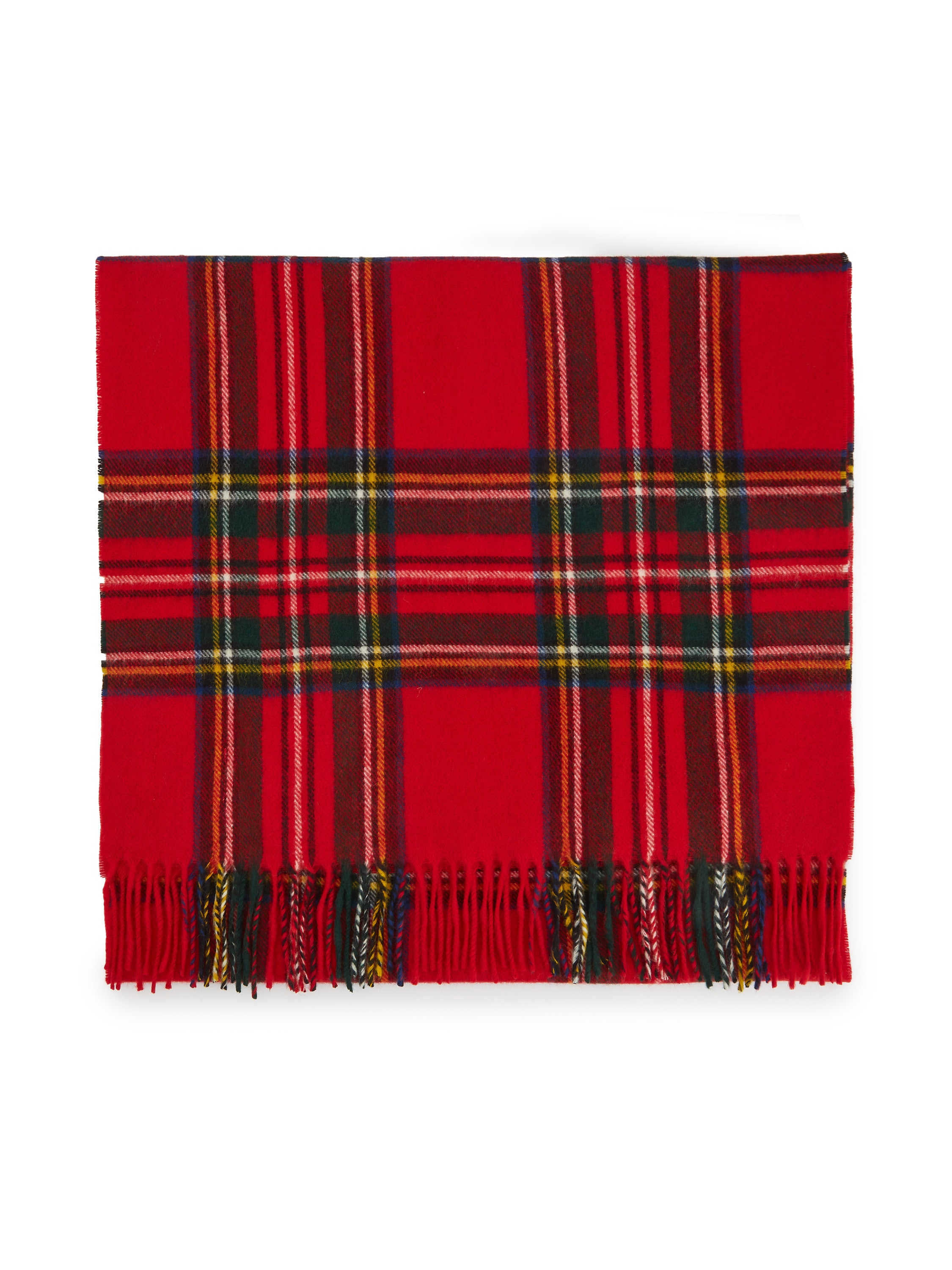 Merino Wool Check Scarf - Red Tartan