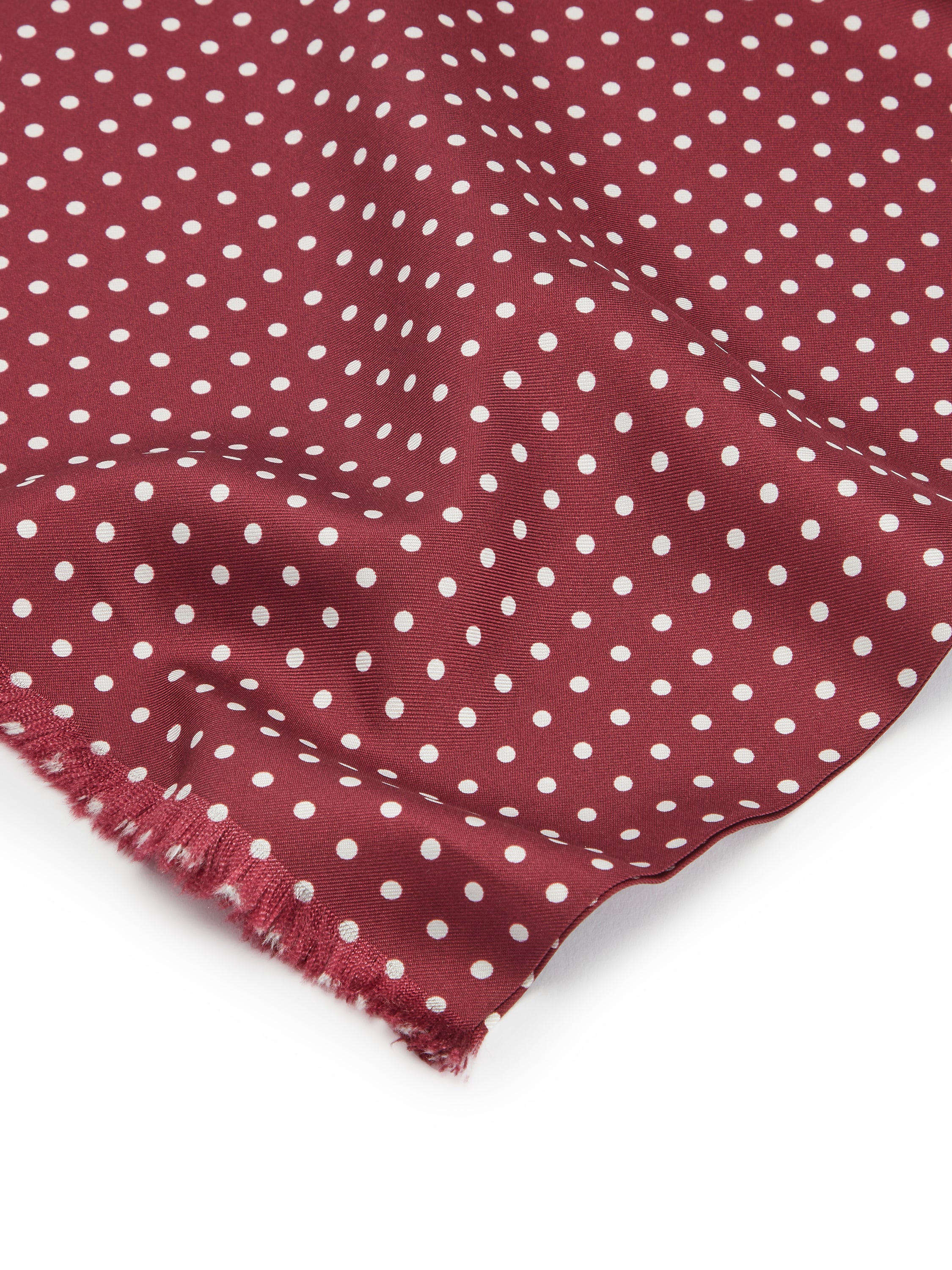 Italian Silk Tube Scarf, Polka Dot - Wine/White