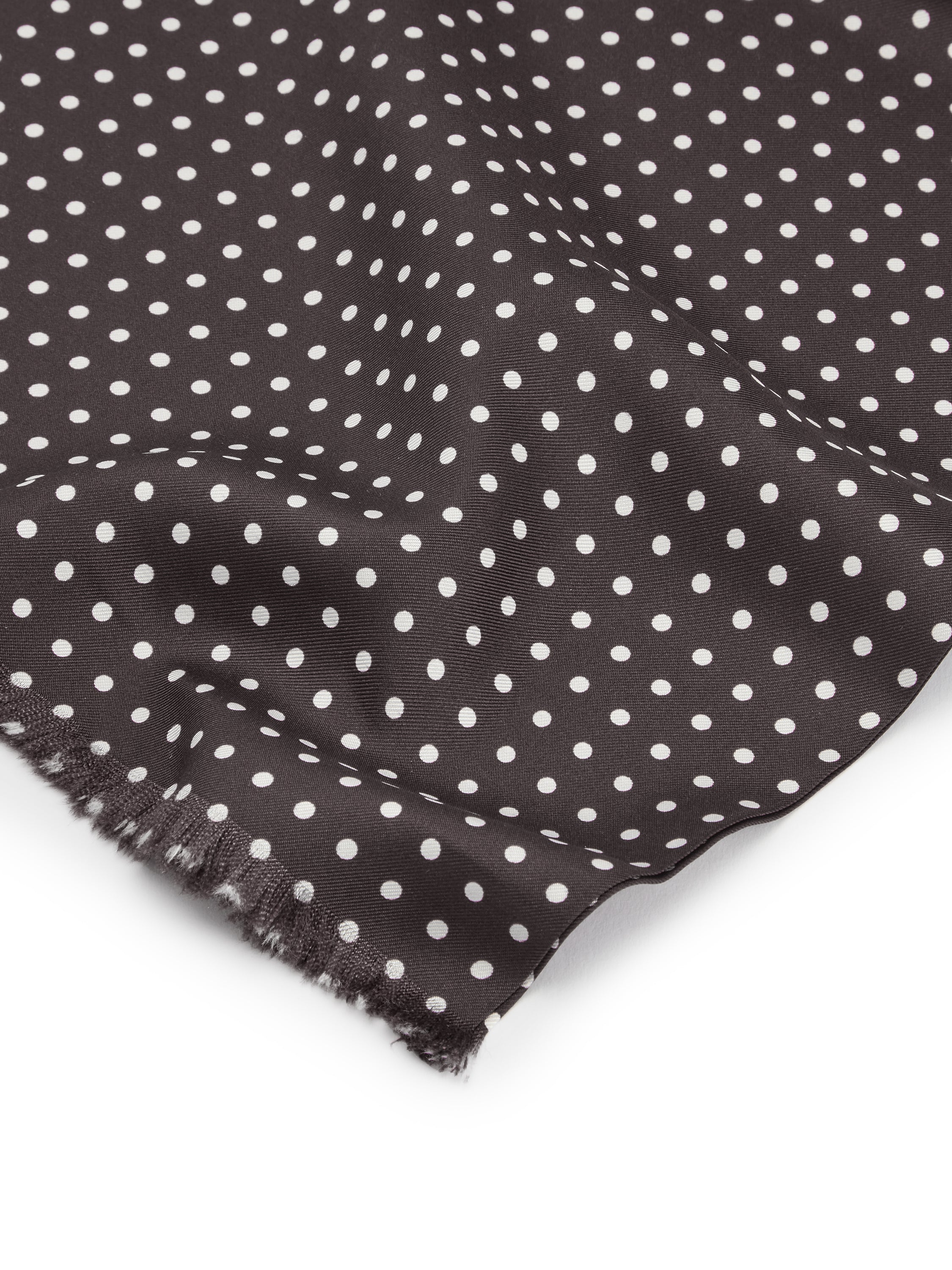 Italian Silk Tube Scarf, Polka Dot - Black/White