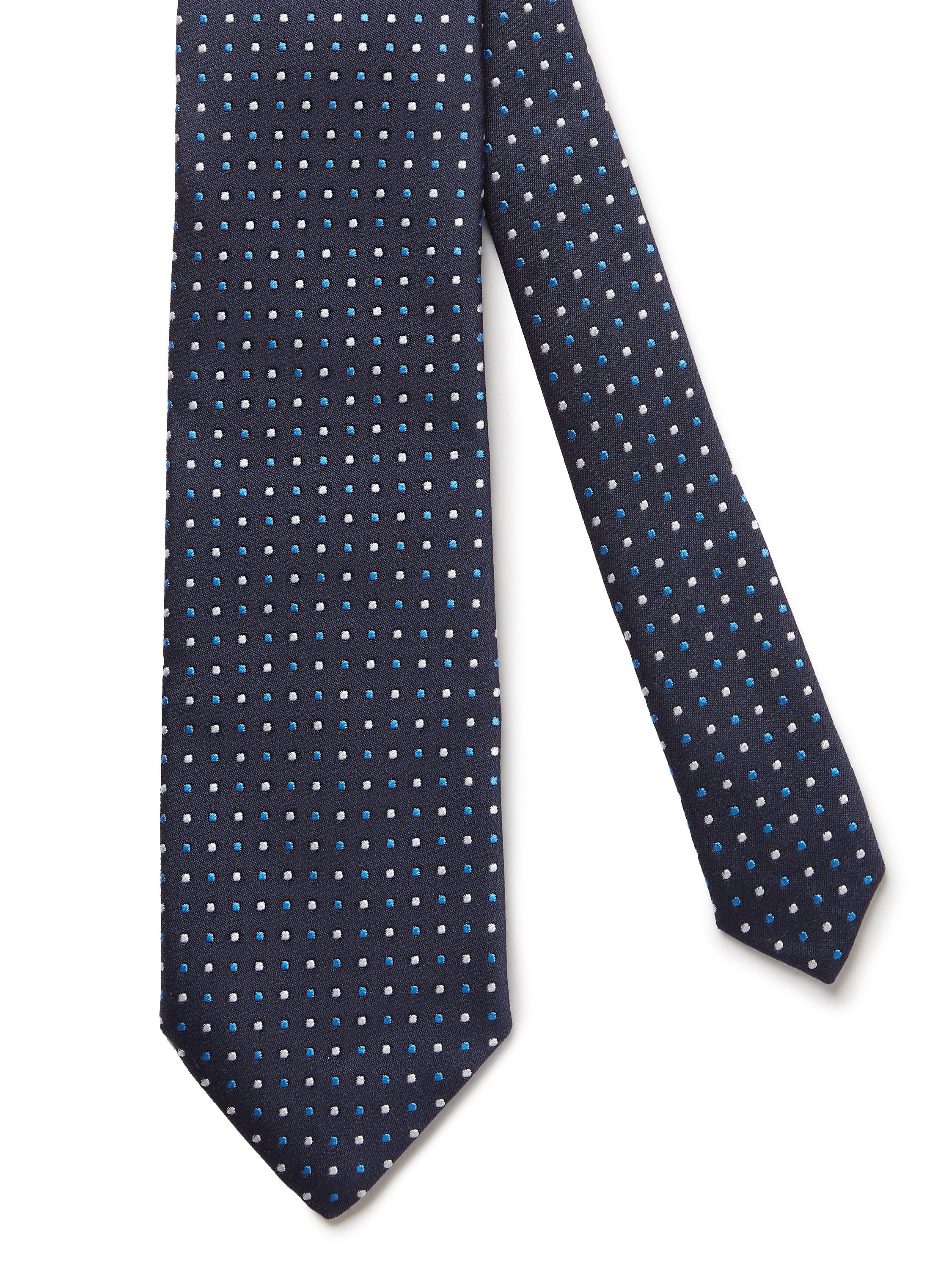 Italian Silk Multi Spot Tie - Navy