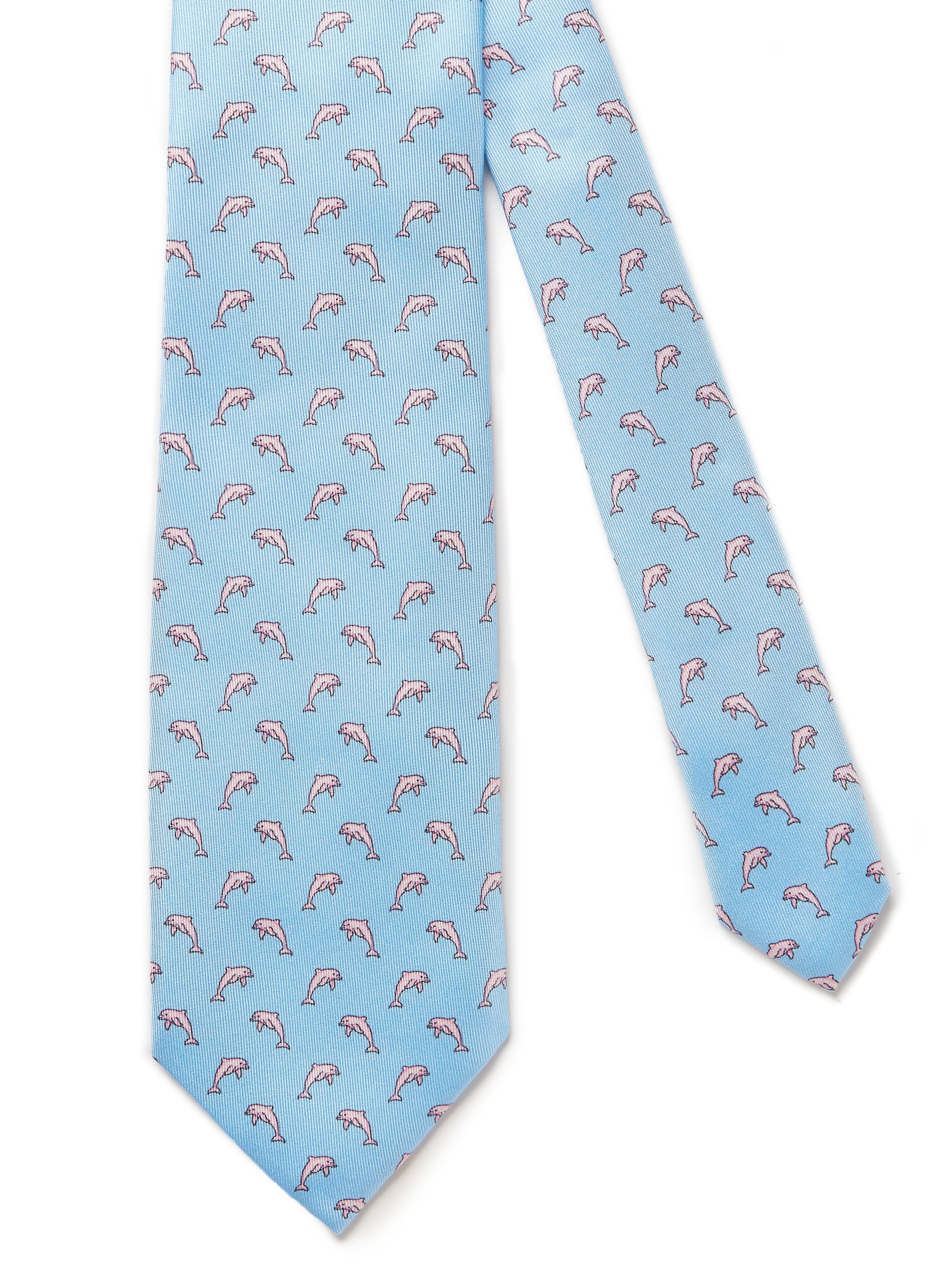 Italian Silk Dolphin Tie - Pale Blue