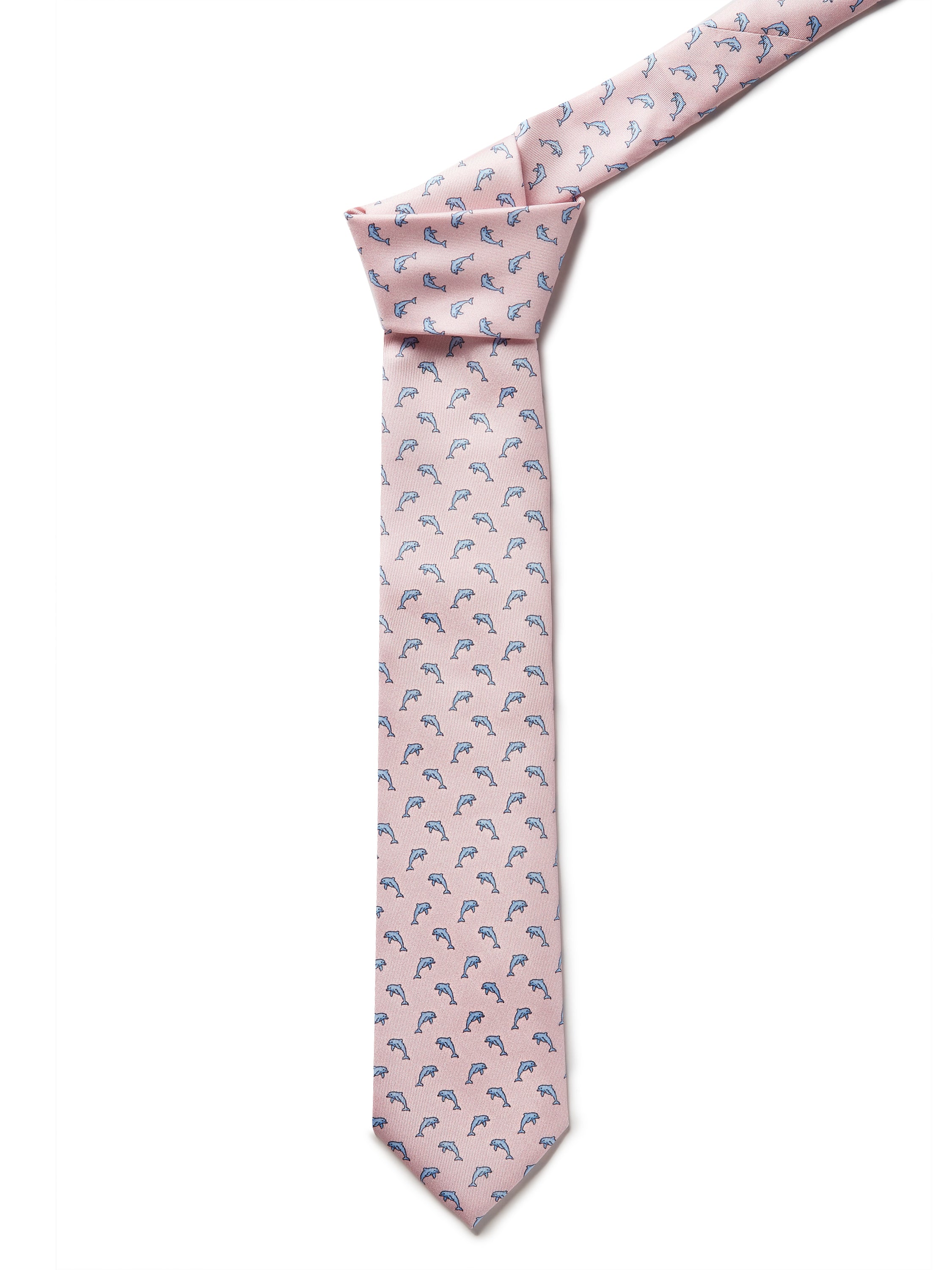 Italian Silk Dolphin Tie - Pale Pink