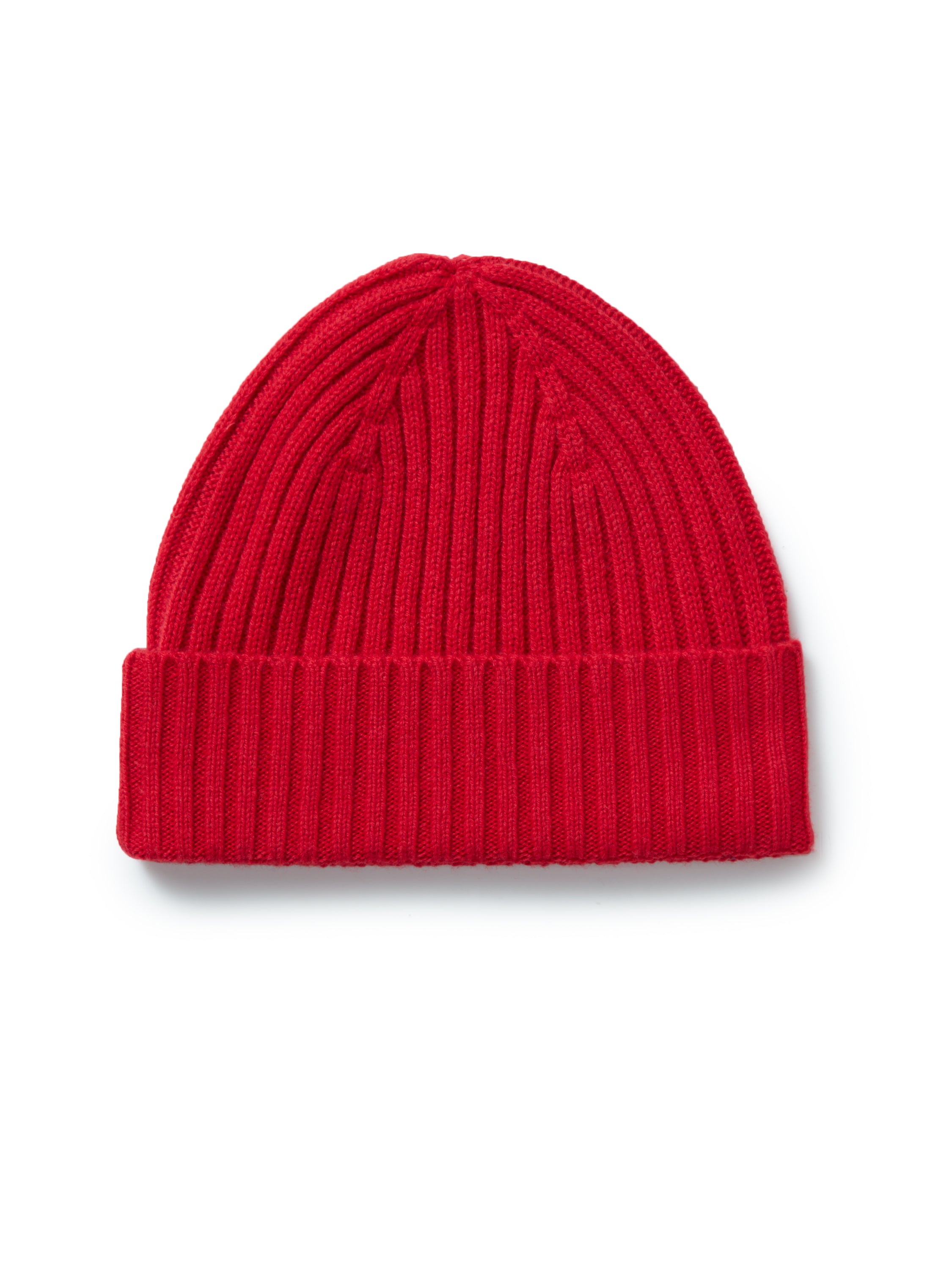Wool Beanie Hat - Dull Red
