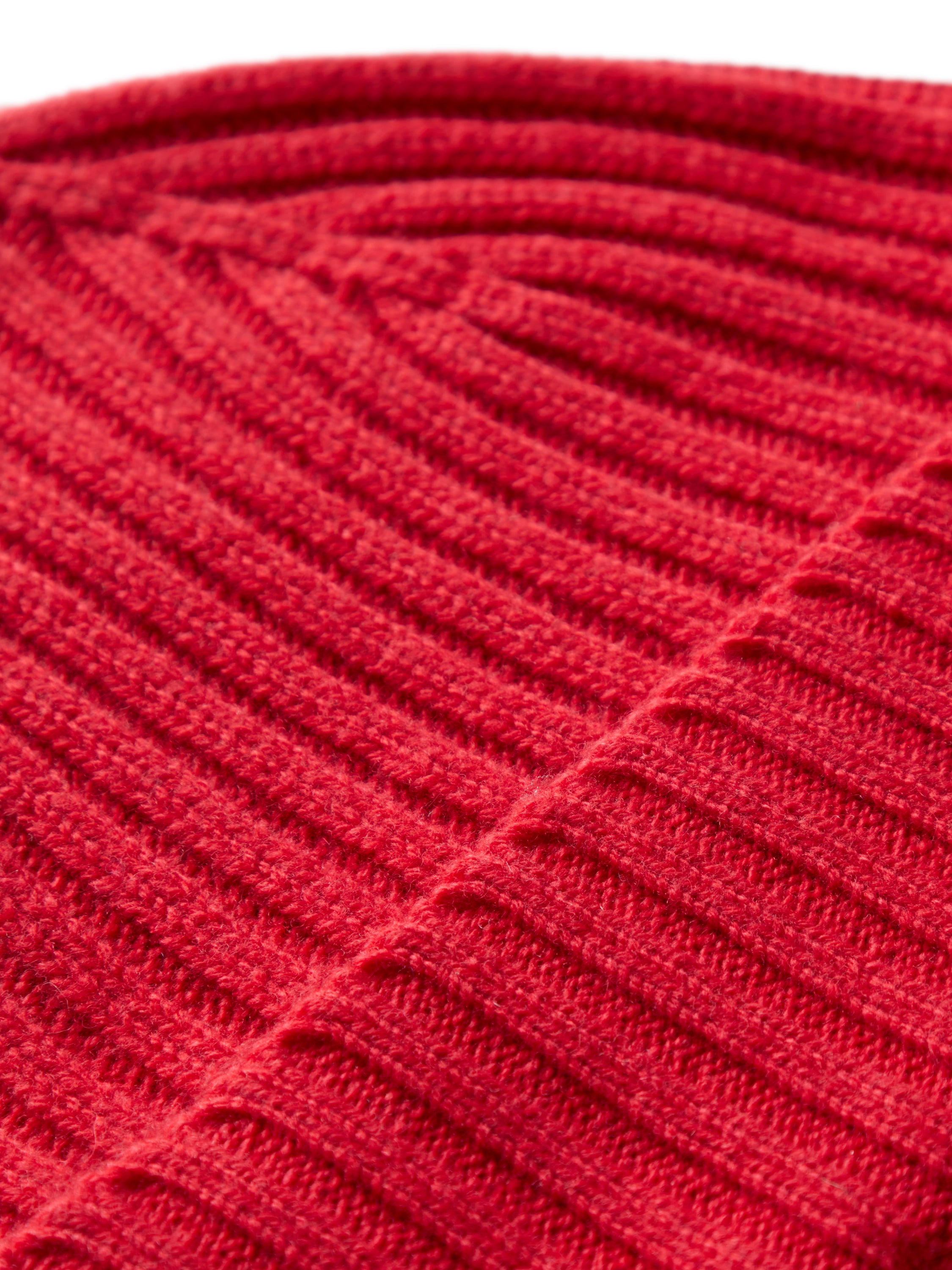 Wool Beanie Hat - Dull Red