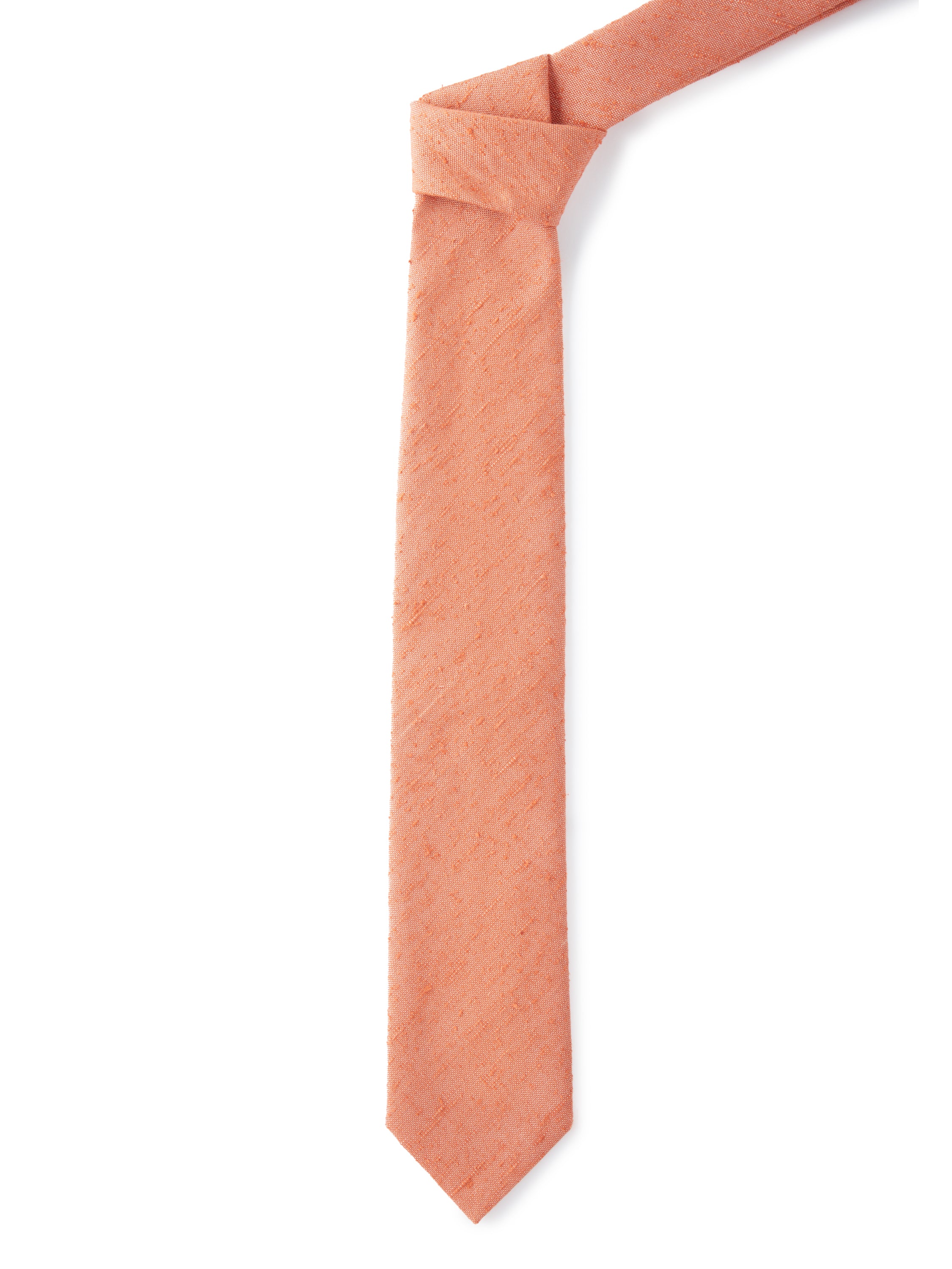 English Silk Shantung Tie - Coral