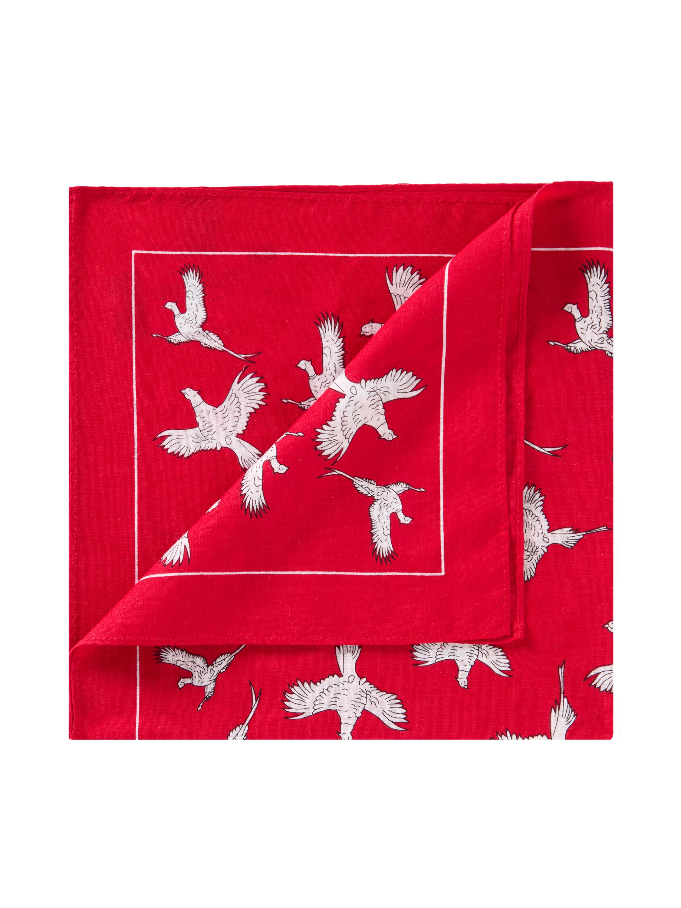 Cotton Pheasant Handkerchief - Scarlet