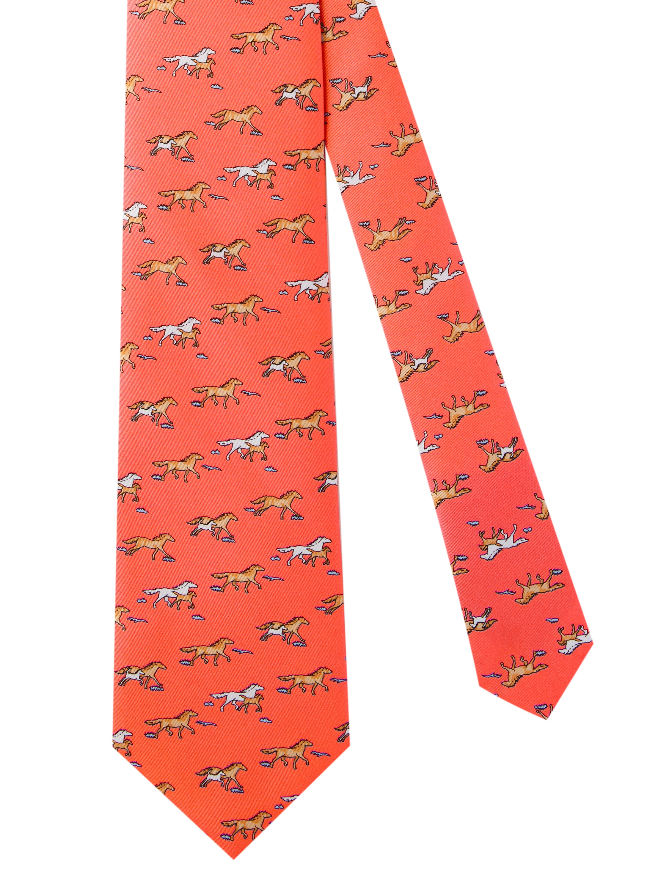 Horse & Steed Silk Tie - Peach