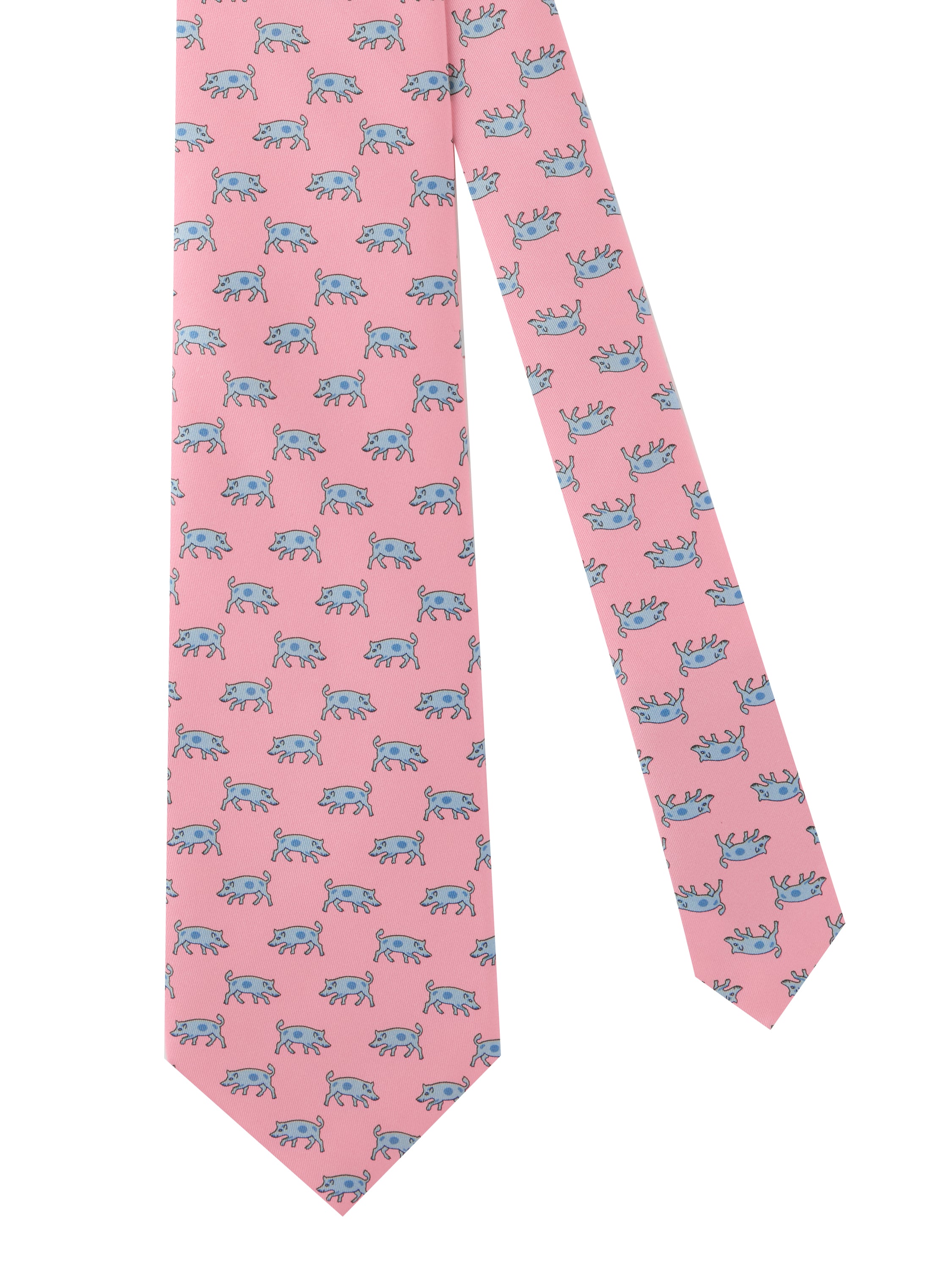 Pig Silk Tie - Pink